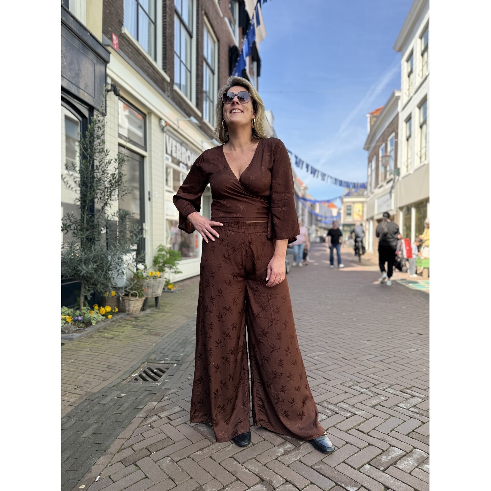 Berawa Luxe Berawa Luxe Elsa palazzo pants bruin