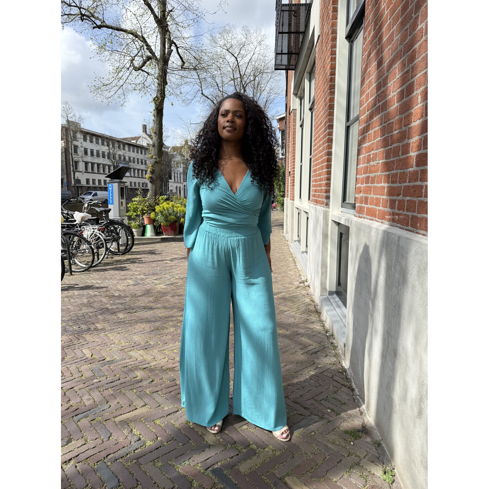 Berawa Luxe Berawa Luxe wrap top groen