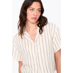24Colours 24Colours streep blouse Manon beige