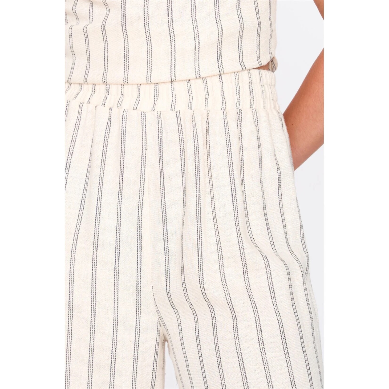 24Colours 24Colours streep broek Manon Beige
