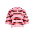 Polo sweater Robin roze streep