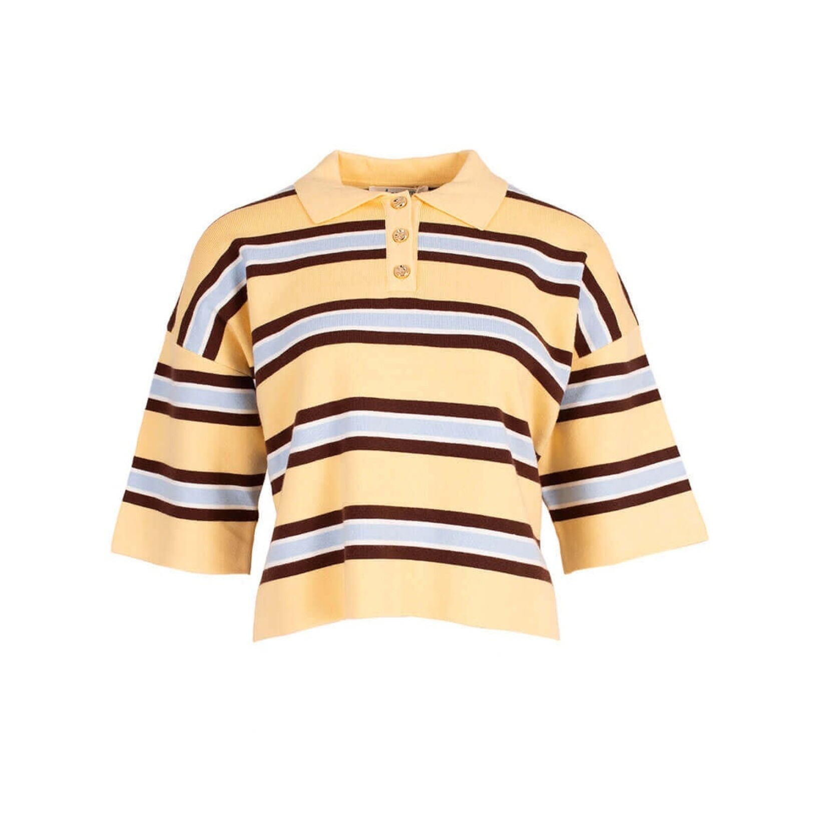 Polo sweater Robin geel streep