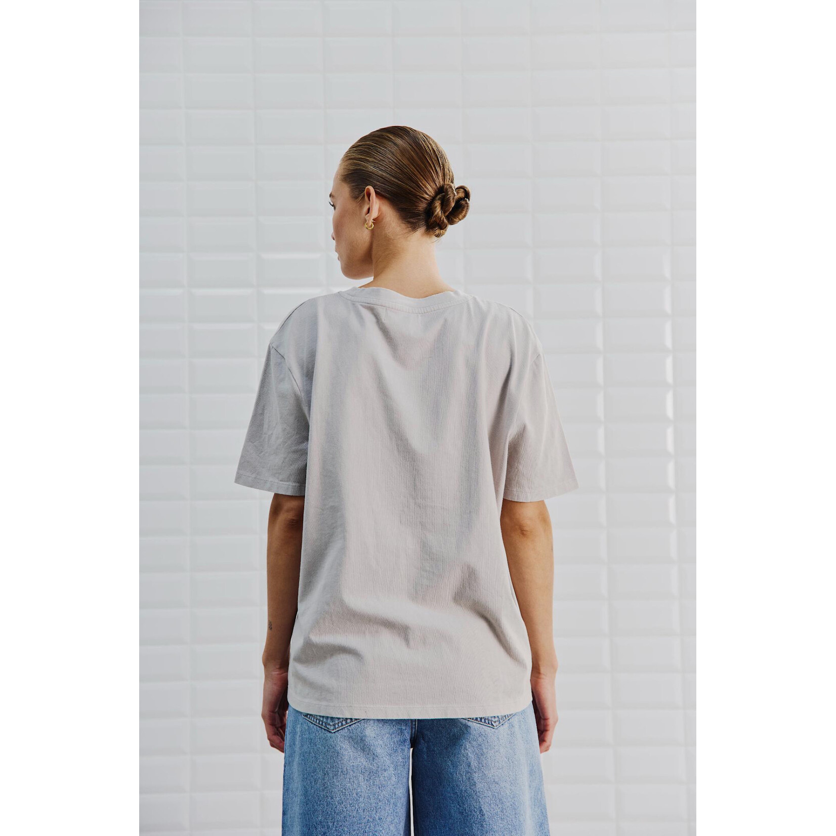 With Black Withblack Lauren t-shirt parel grijs