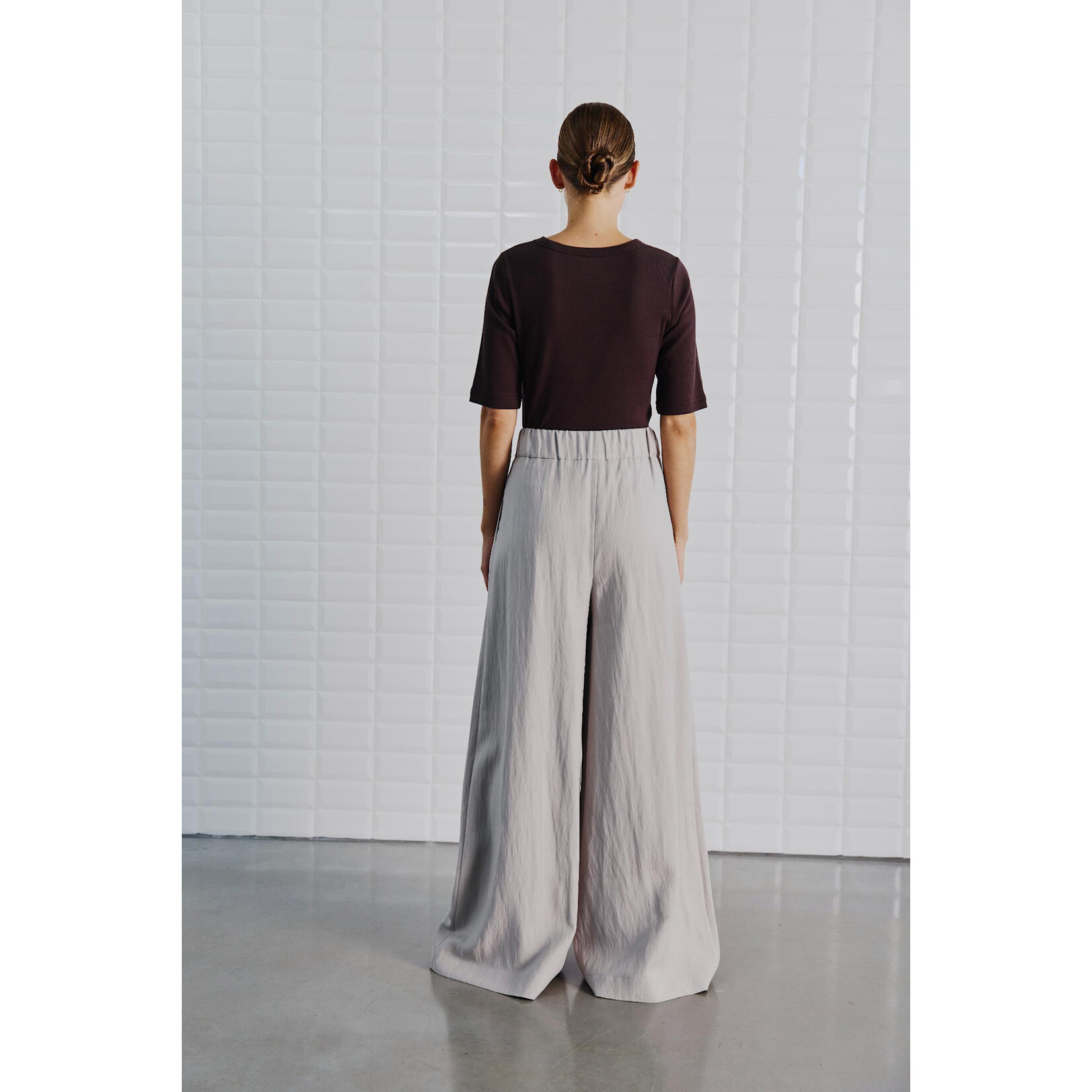 With Black Withblack Maritsa HW wijde broek grijs