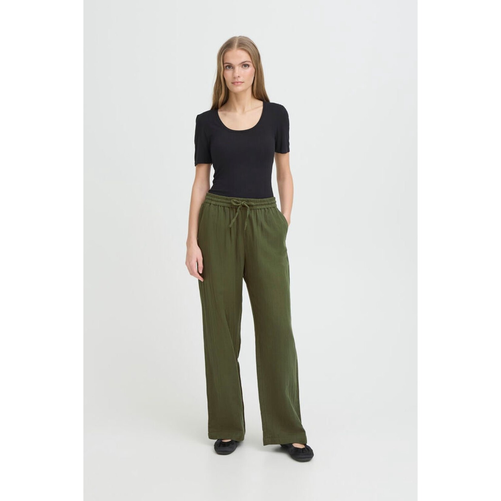 ICHI Iafoxa beacht pants groen