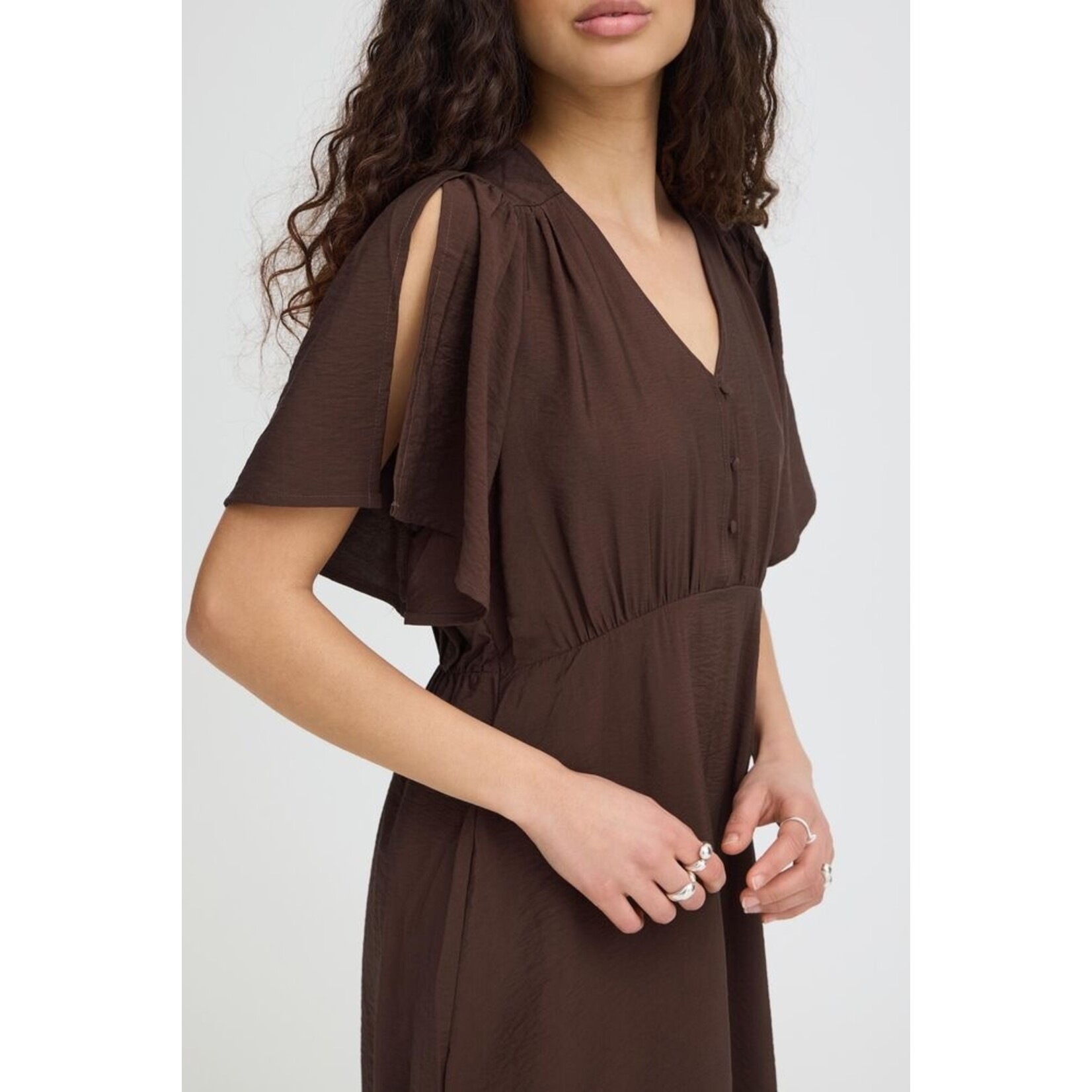 ICHI Ihaniva jurk bruin