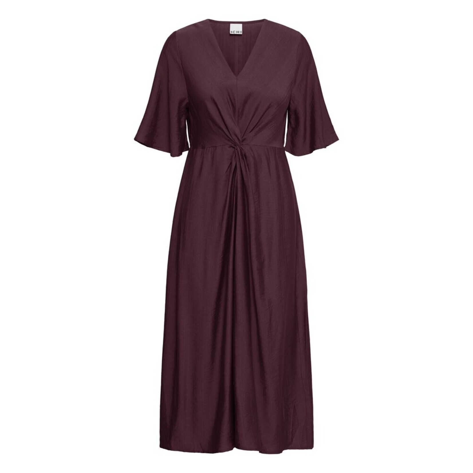 ICHI Ihimelda jurk bordeaux rood