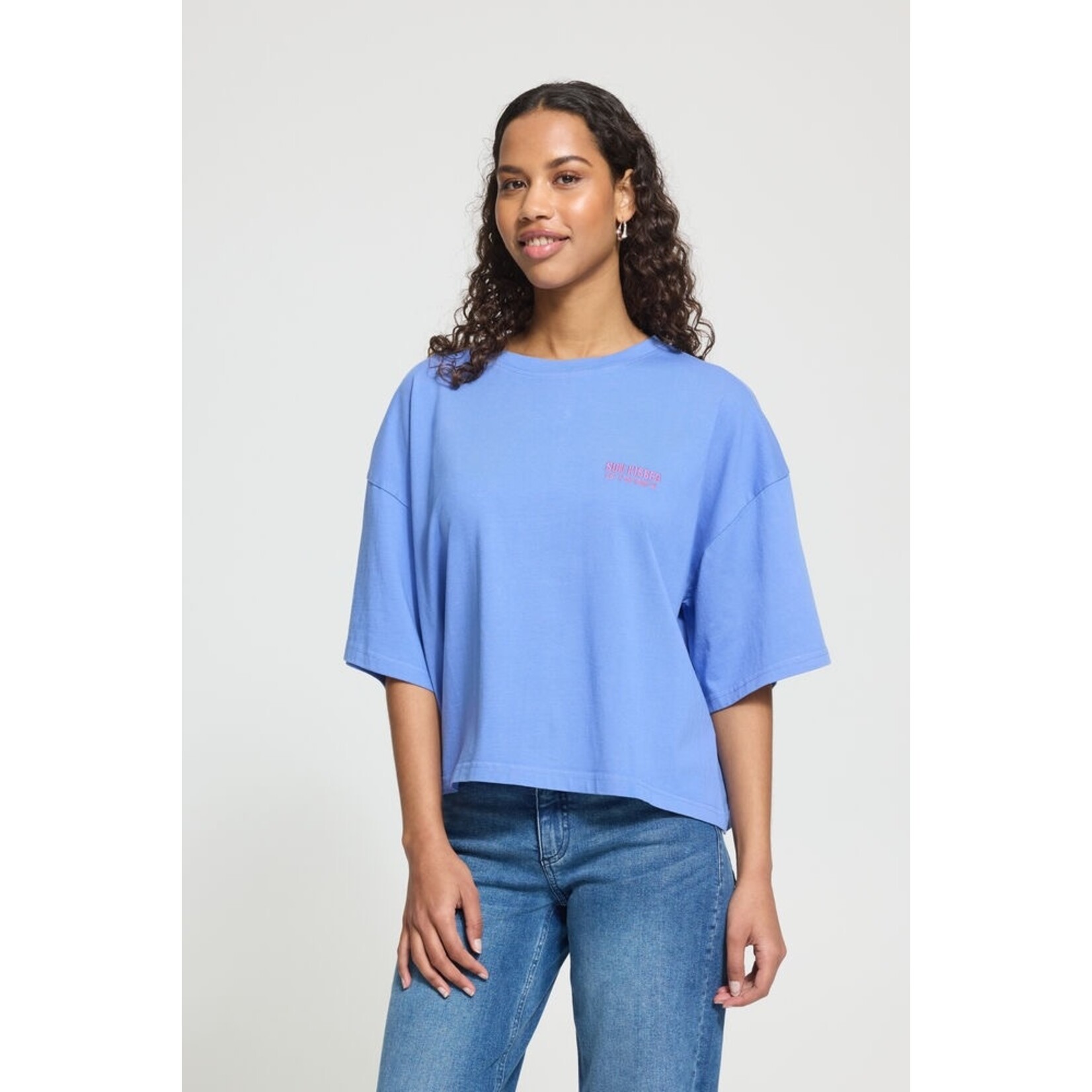ICHI Ihnica oversized t-shirt blauw