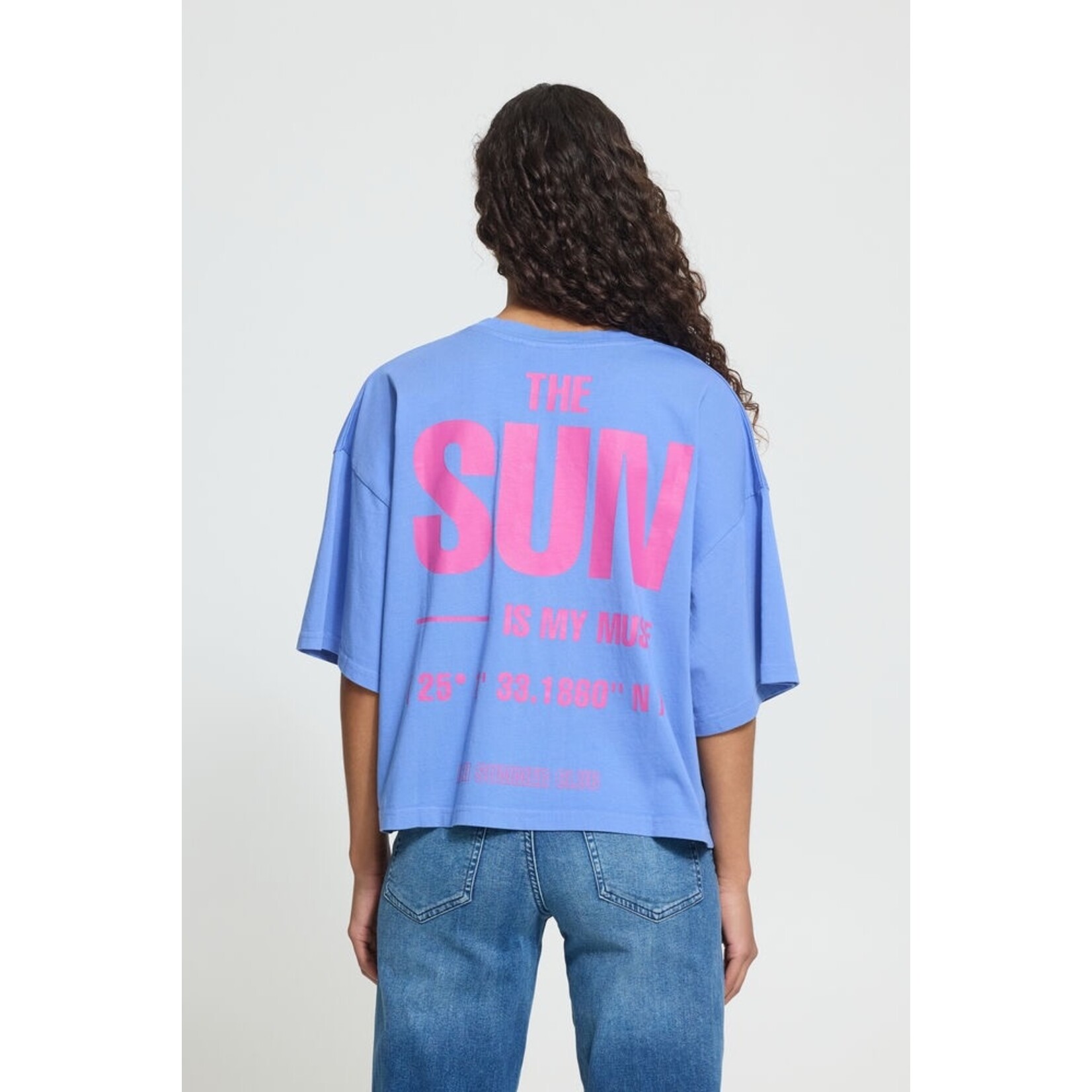 ICHI Ihnica oversized t-shirt blauw