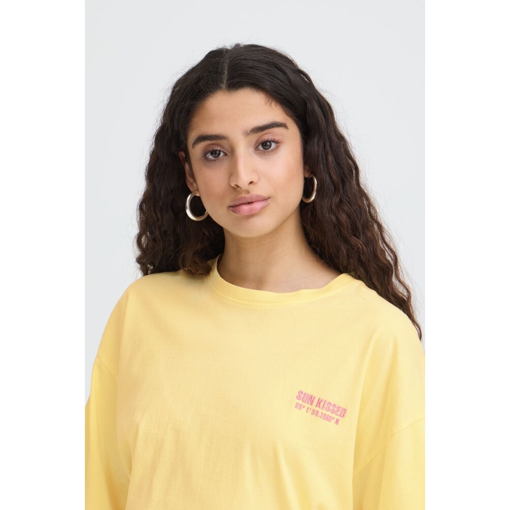 ICHI Ihnica oversized t-shirt geel