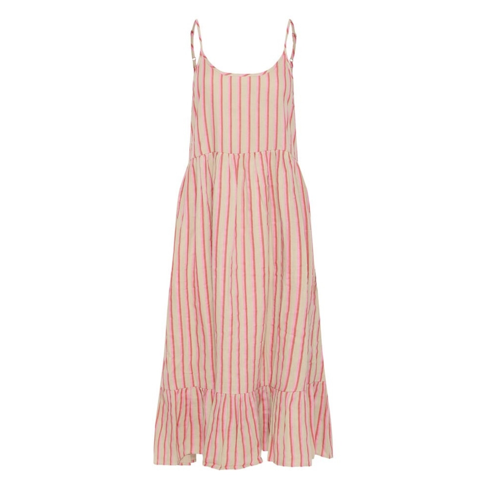 Iafoxa midi dress streep roze