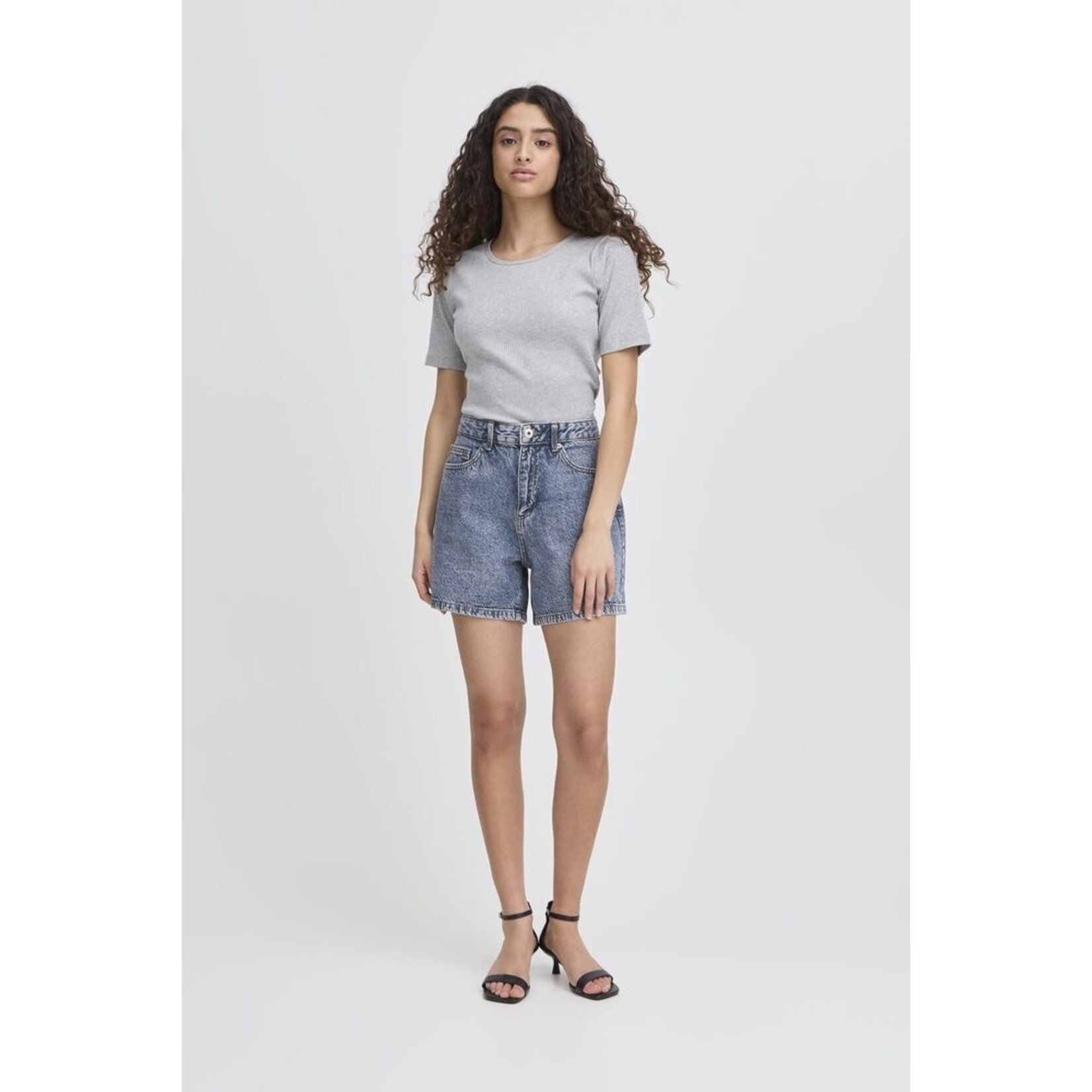 ICHI Ihaveny denim short med blue