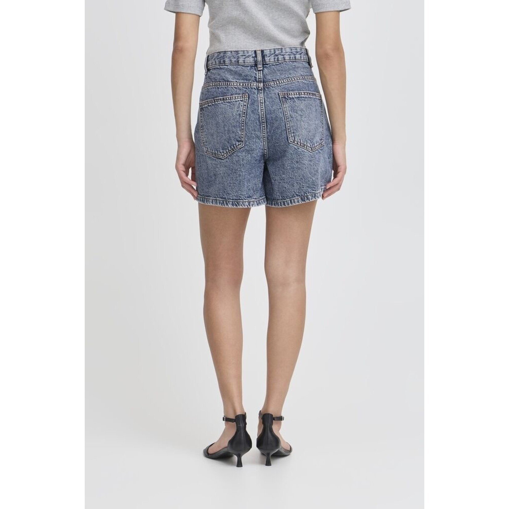 ICHI Ihaveny denim short med blue