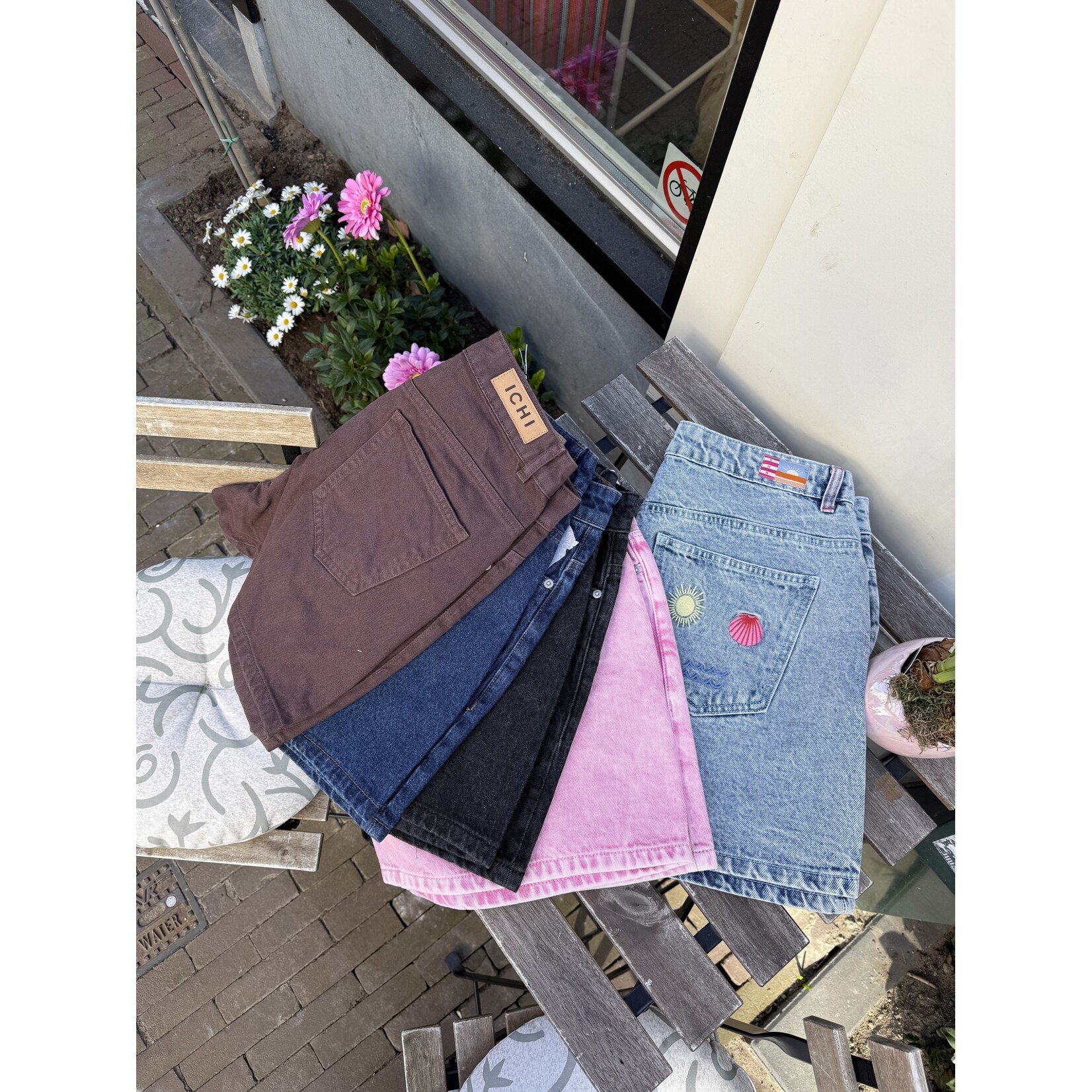 ICHI Ihaveny denim short med blue