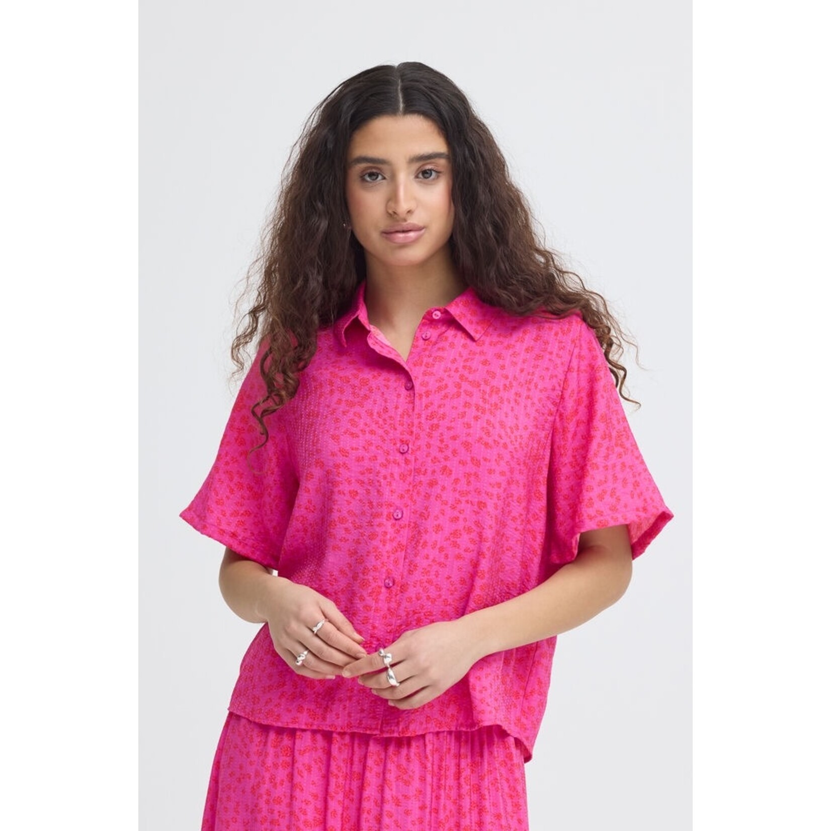 ICHI Ihjeeva blouse roze/rood