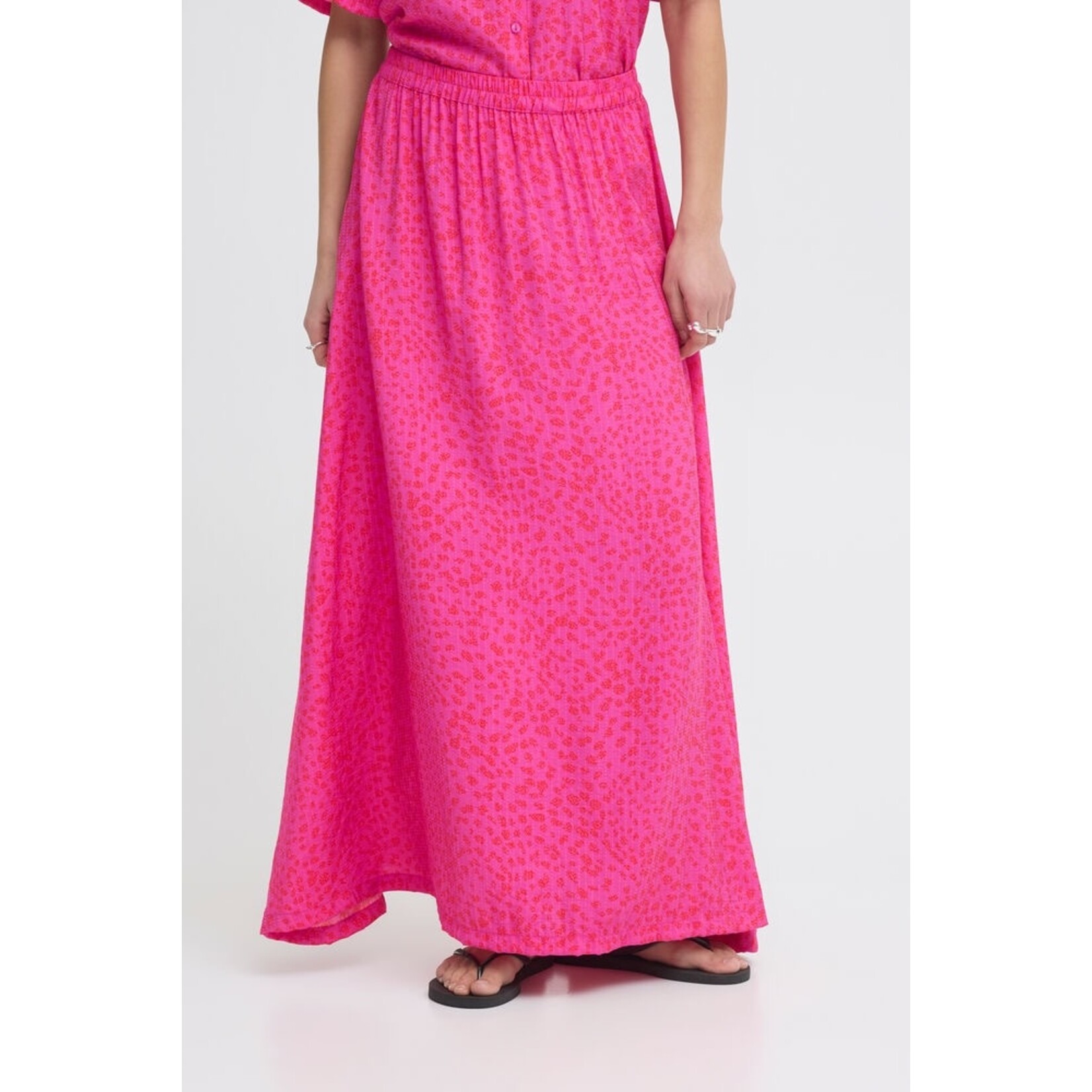 ICHI Ihjeeva maxi skirt roze/rood