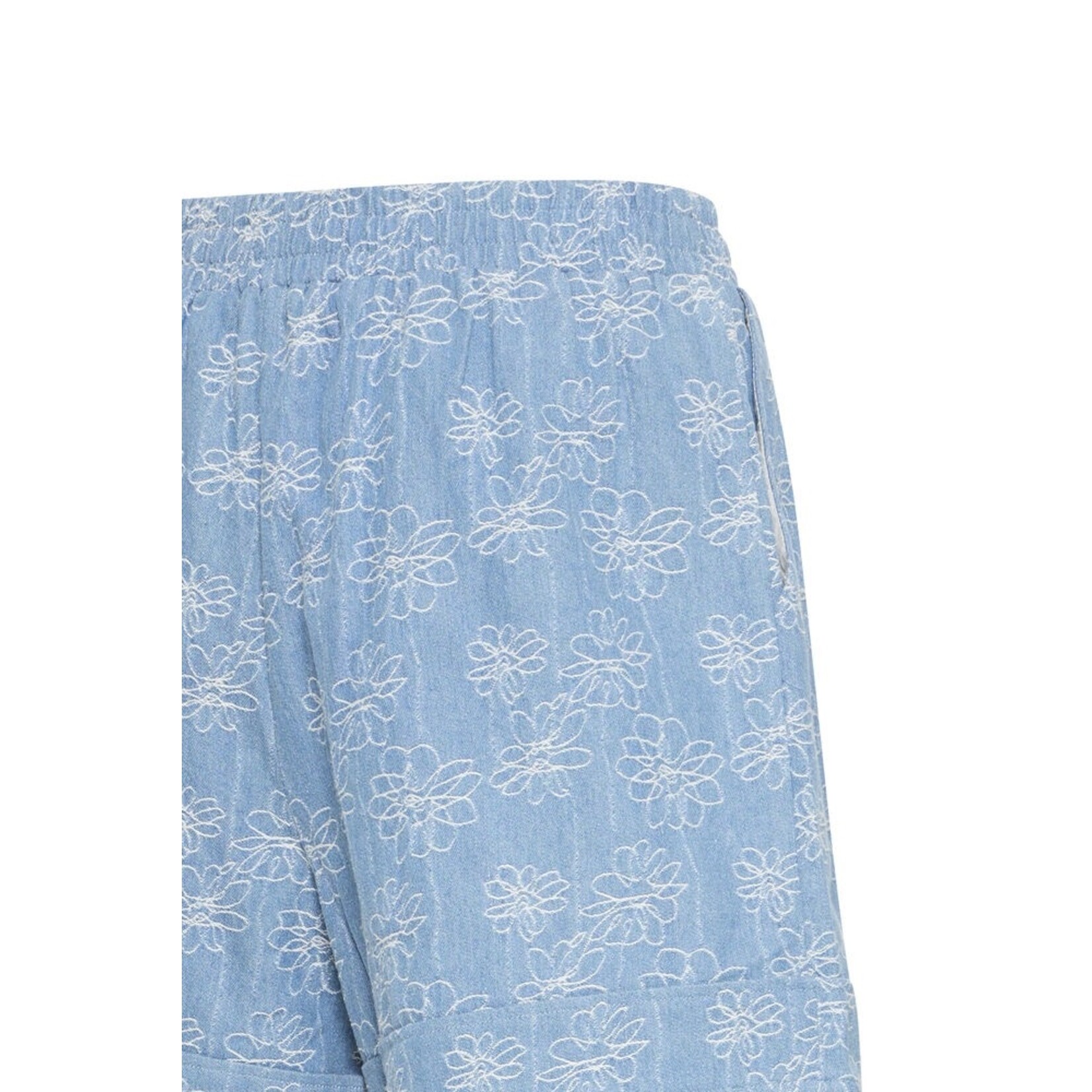 ICHI Ihodette short denim blauw