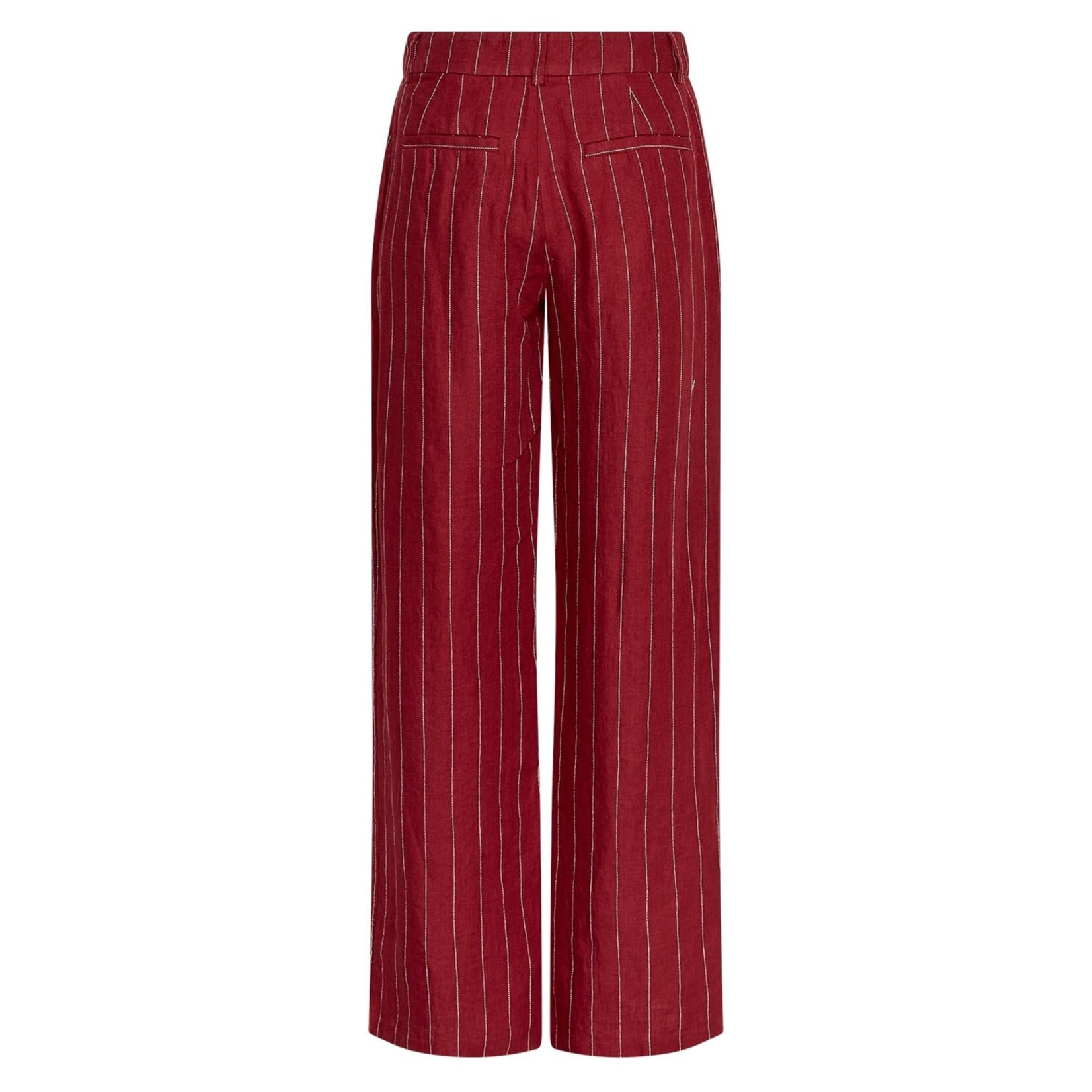 Moss Copenhagen MSCH Claritte linnen broek rood streep