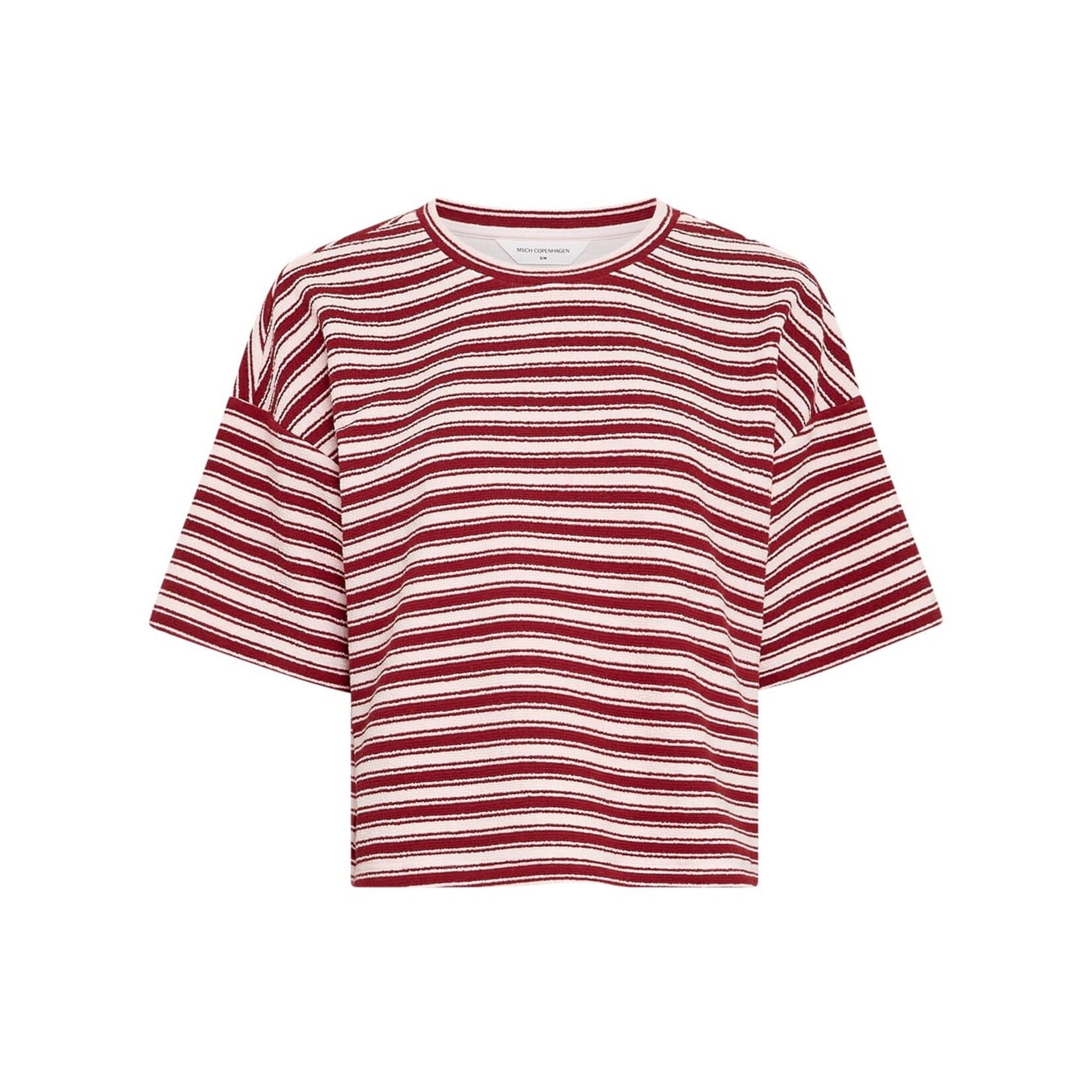 Moss Copenhagen MSCH Cessalia streep t-shirt roze/rood