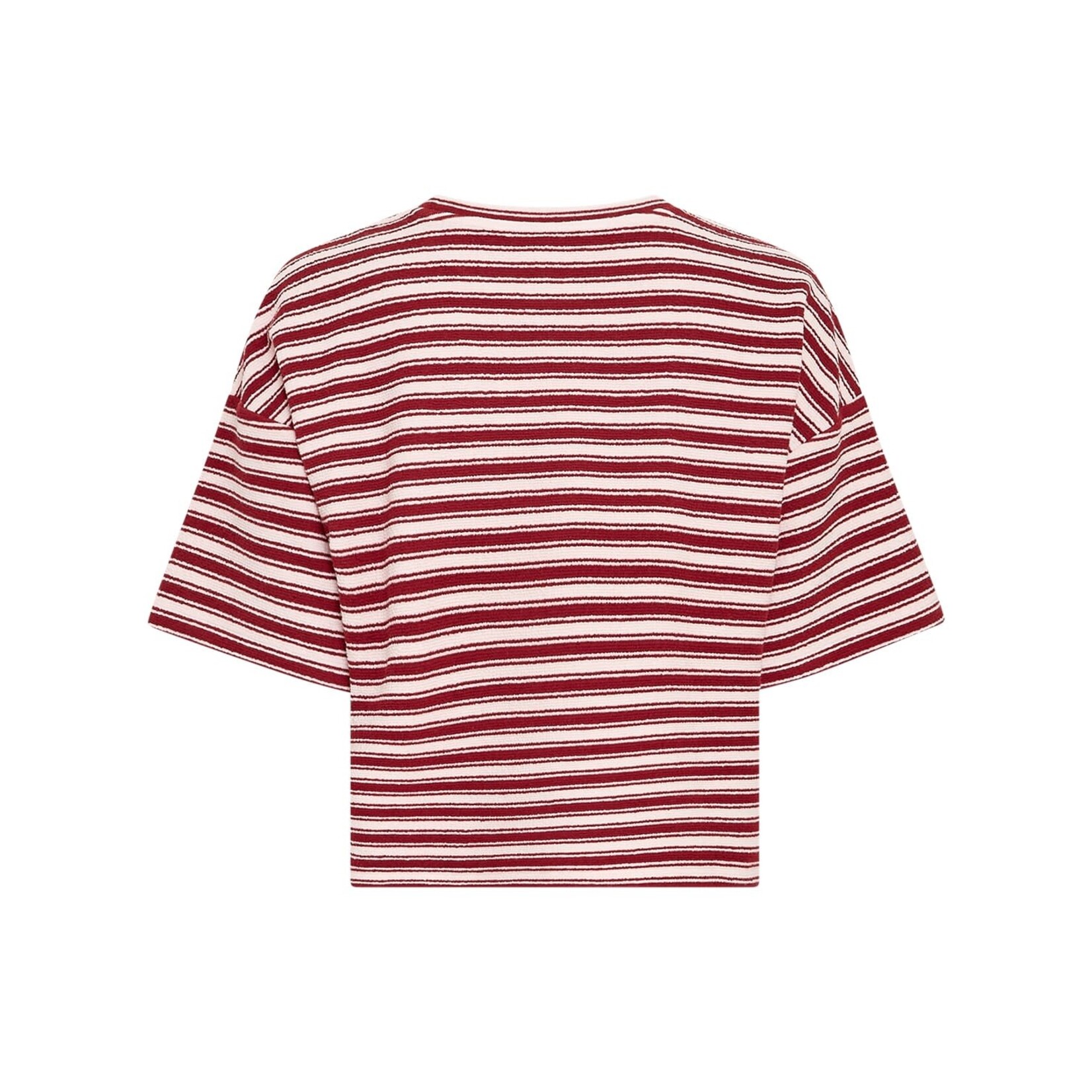 Moss Copenhagen MSCH Cessalia streep t-shirt roze/rood