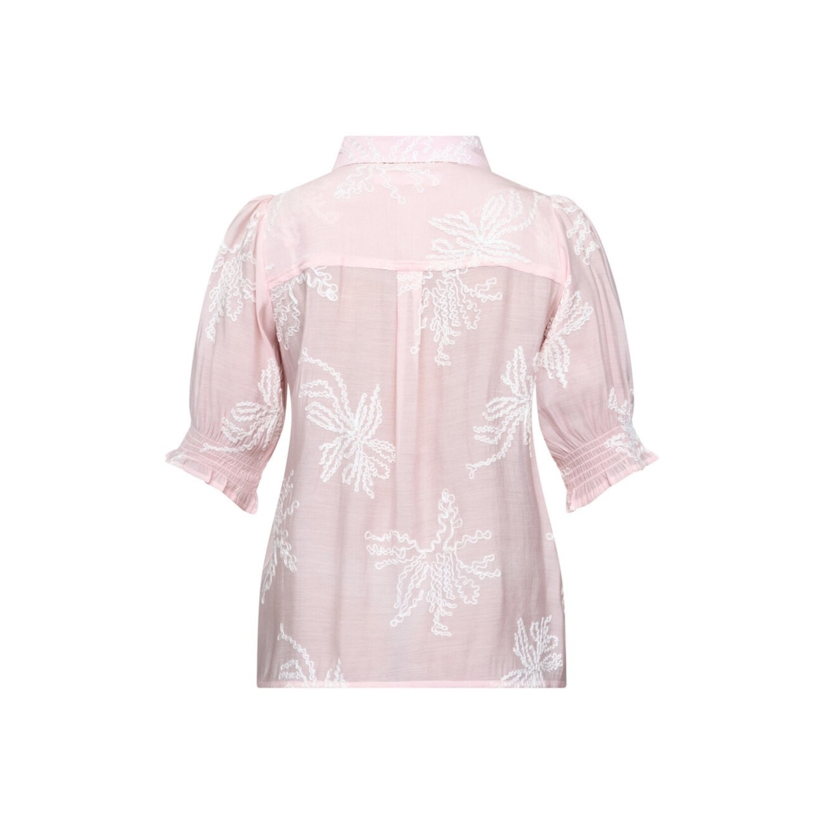 Sisters Point blouse Isola roze geborduurd