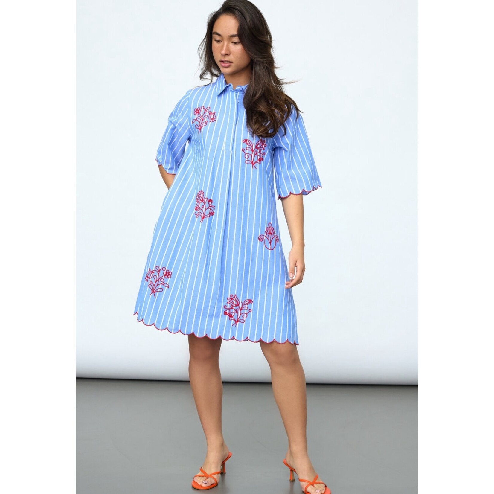 Sisters Point Edina streep jurk blauw