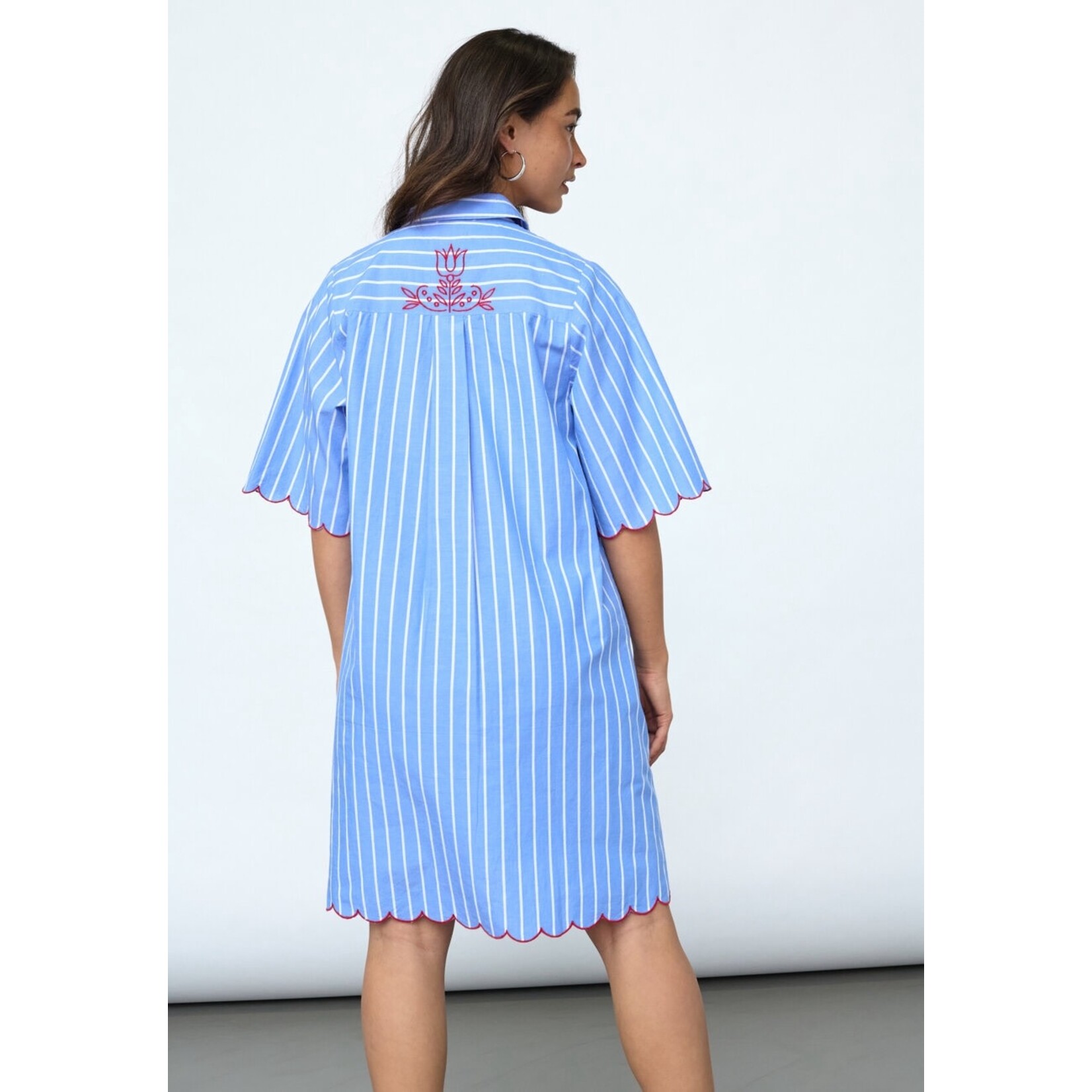 Sisters Point Edina streep jurk blauw