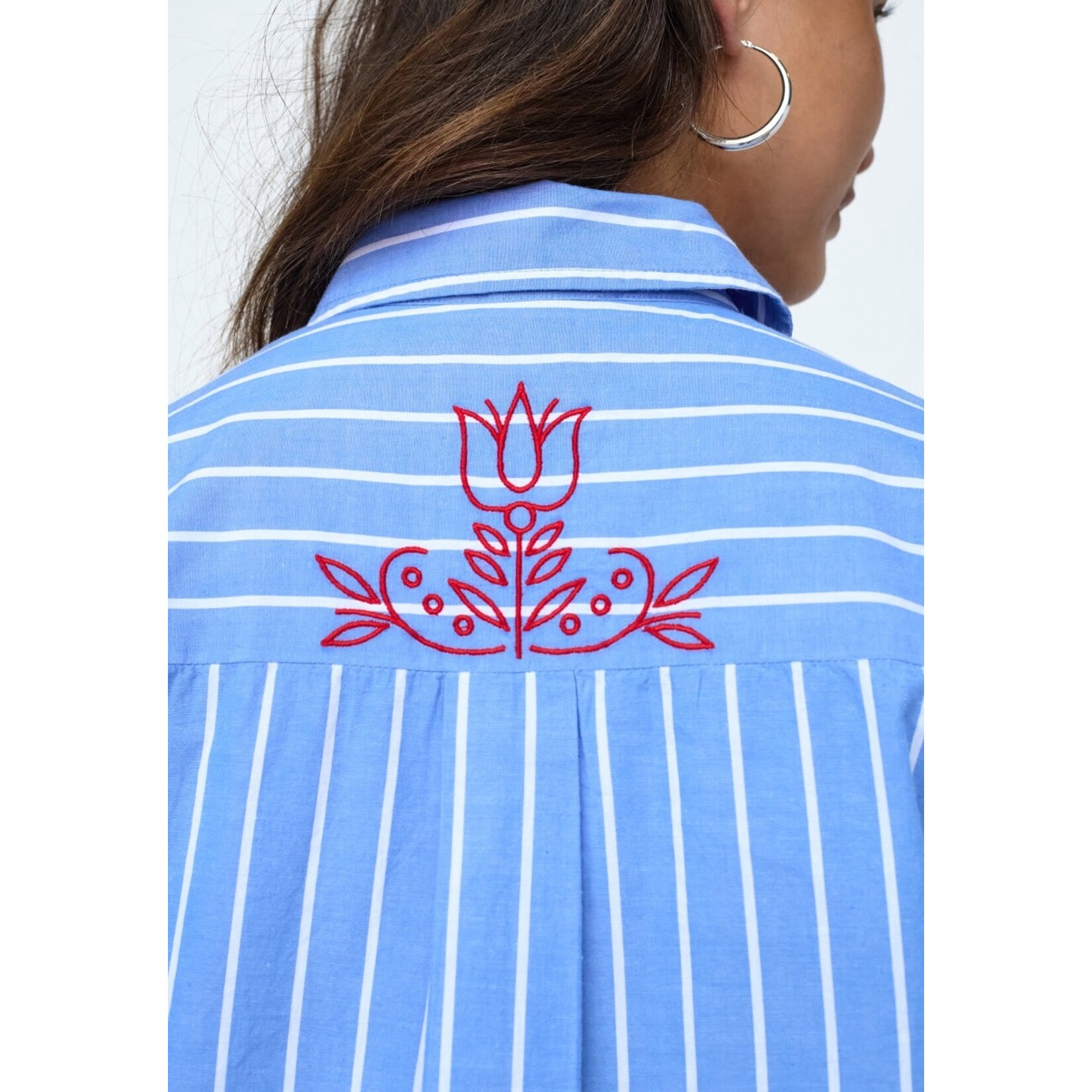 Sisters Point Edina streep jurk blauw