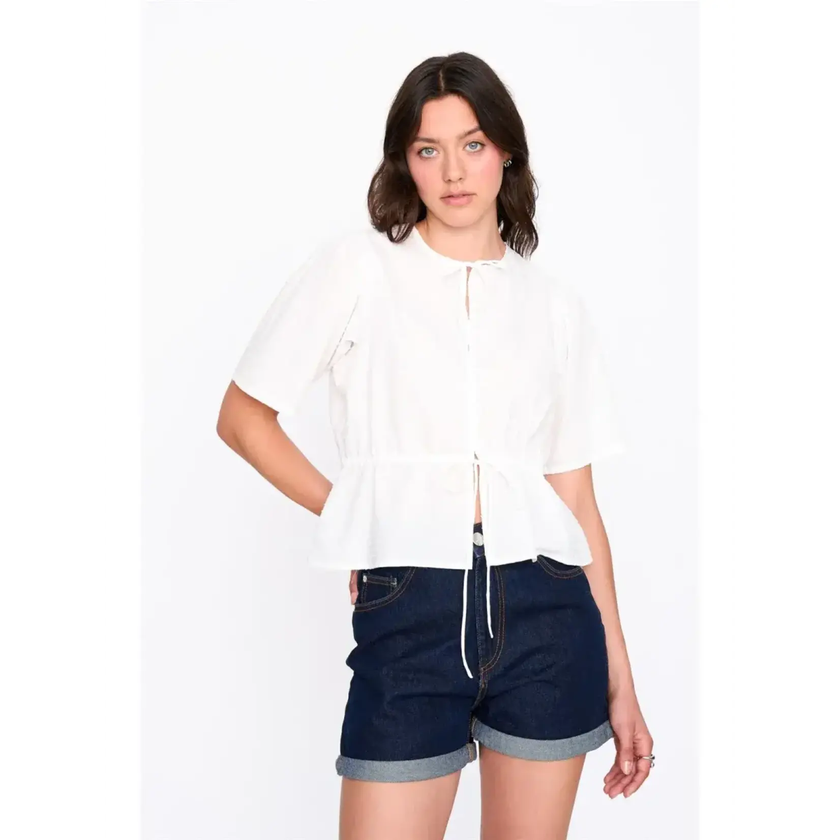 24Colours 24Colours blouse Nora strik wit