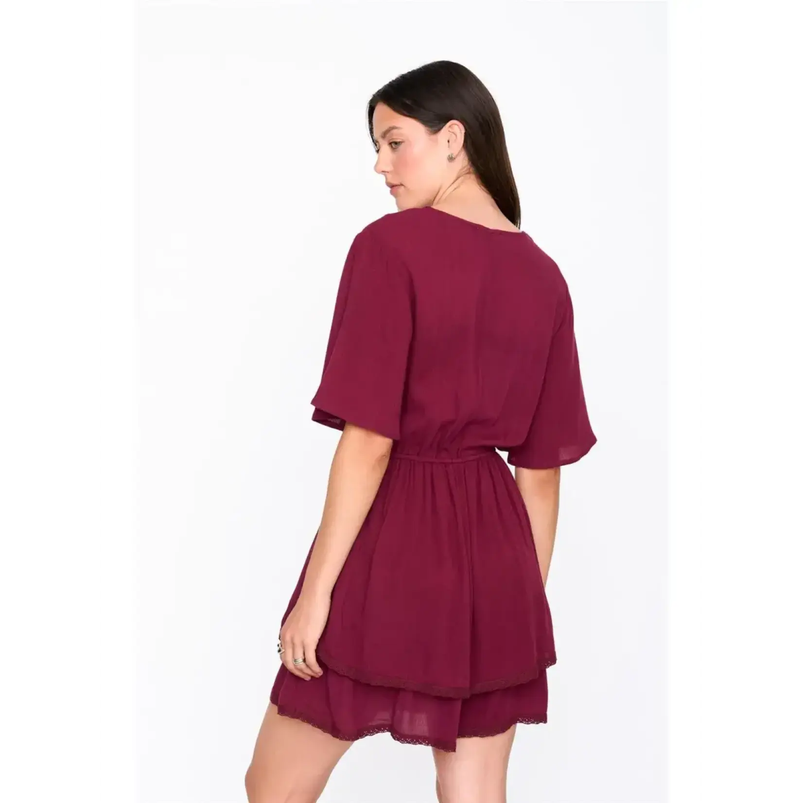 24Colours 24Colours jurk Fenna Bordeaux