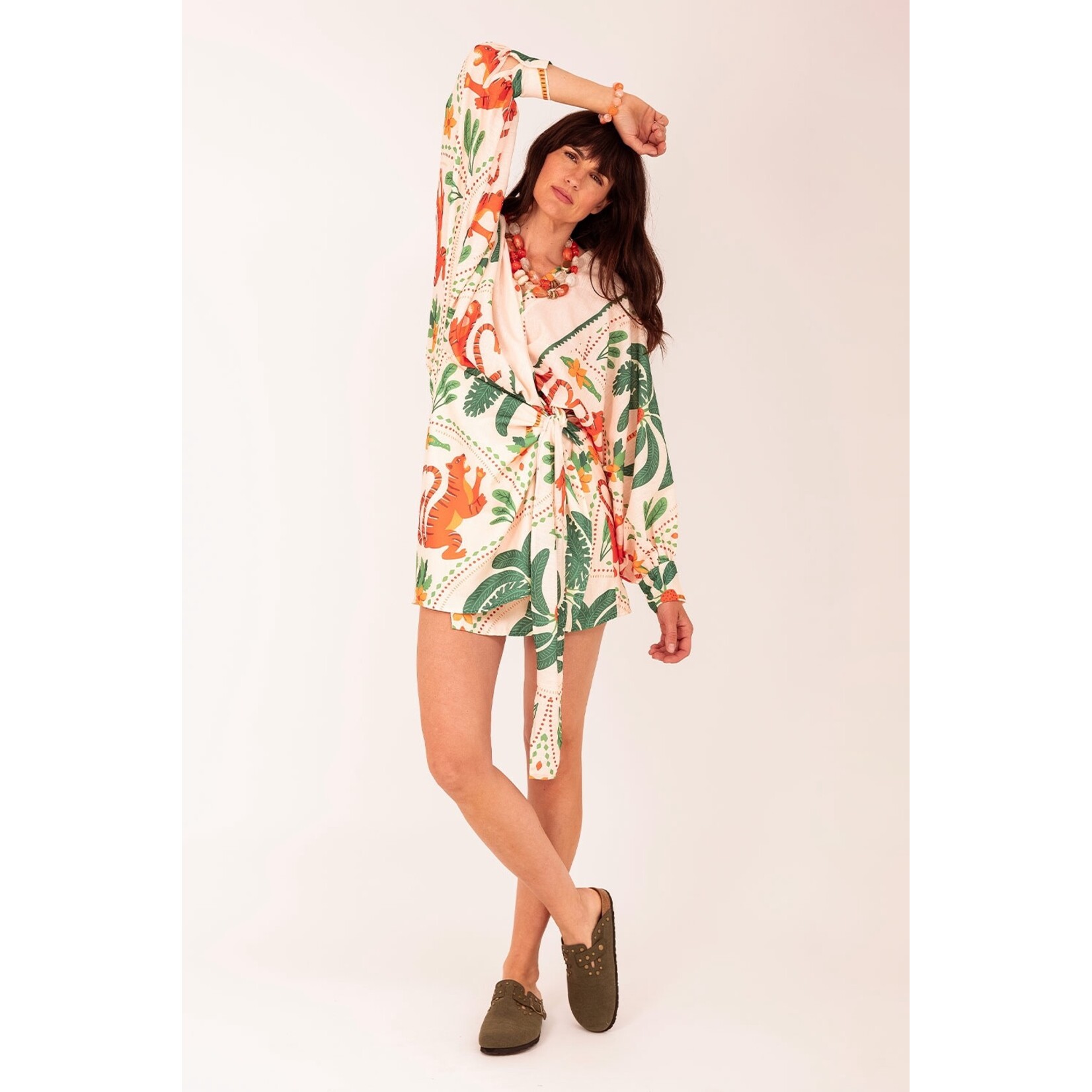 Jurk print Selma beige