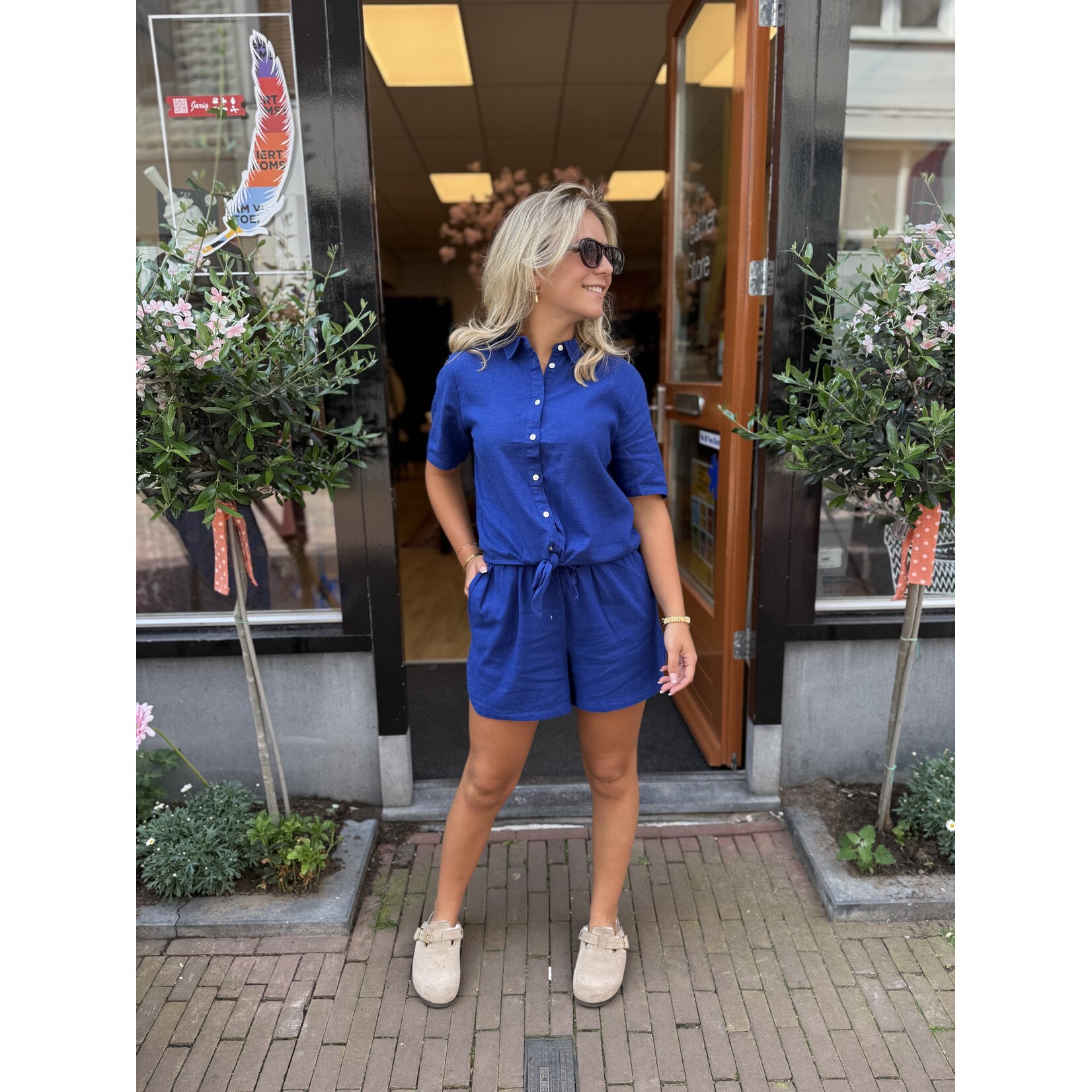 ICHI Ihlinno shorts blauw