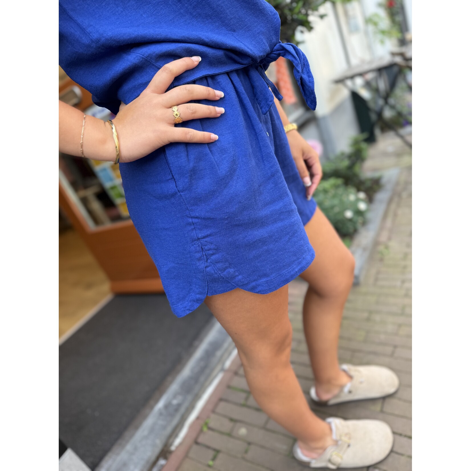 ICHI Ihlinno shorts blauw