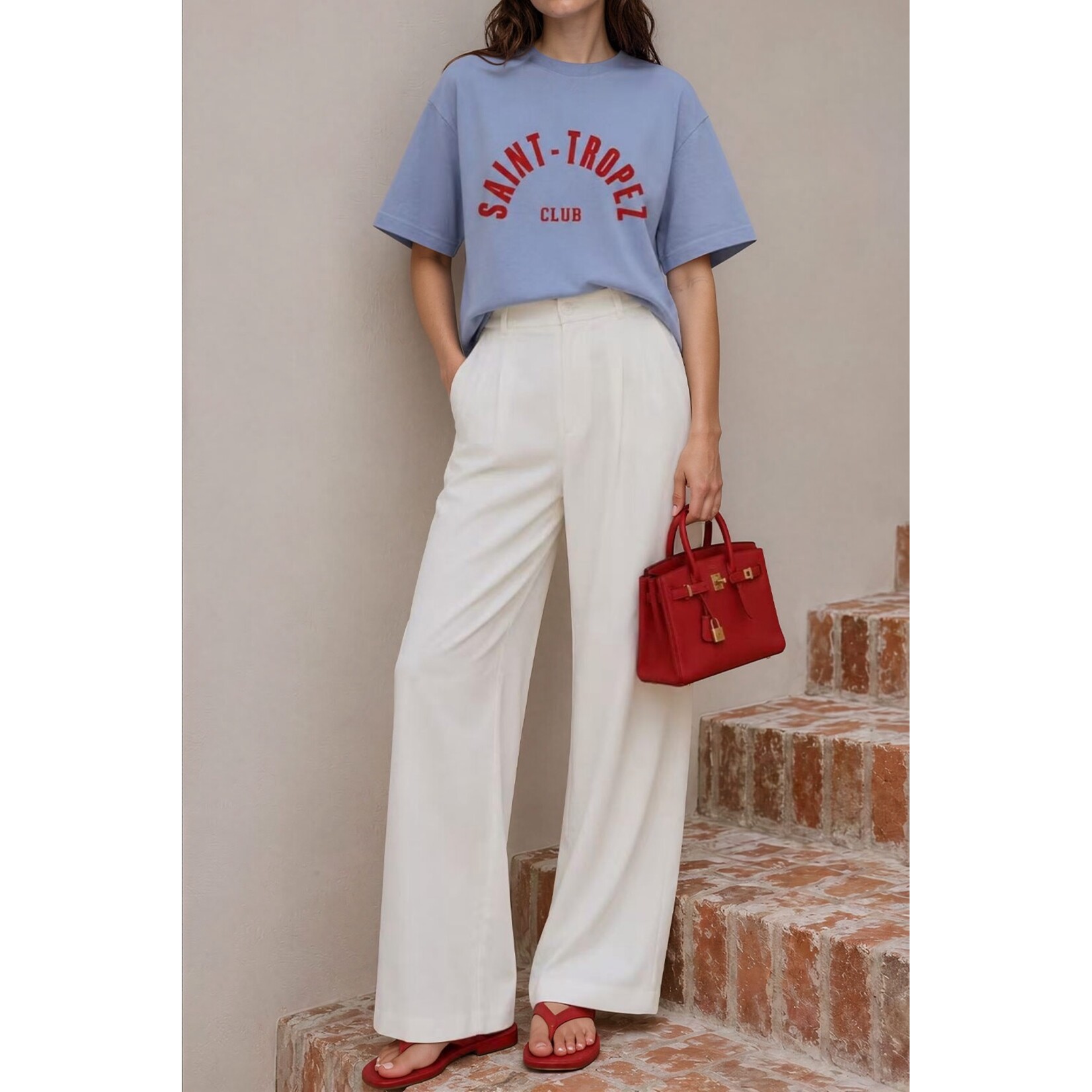T-shirt Saint Tropez light blauw