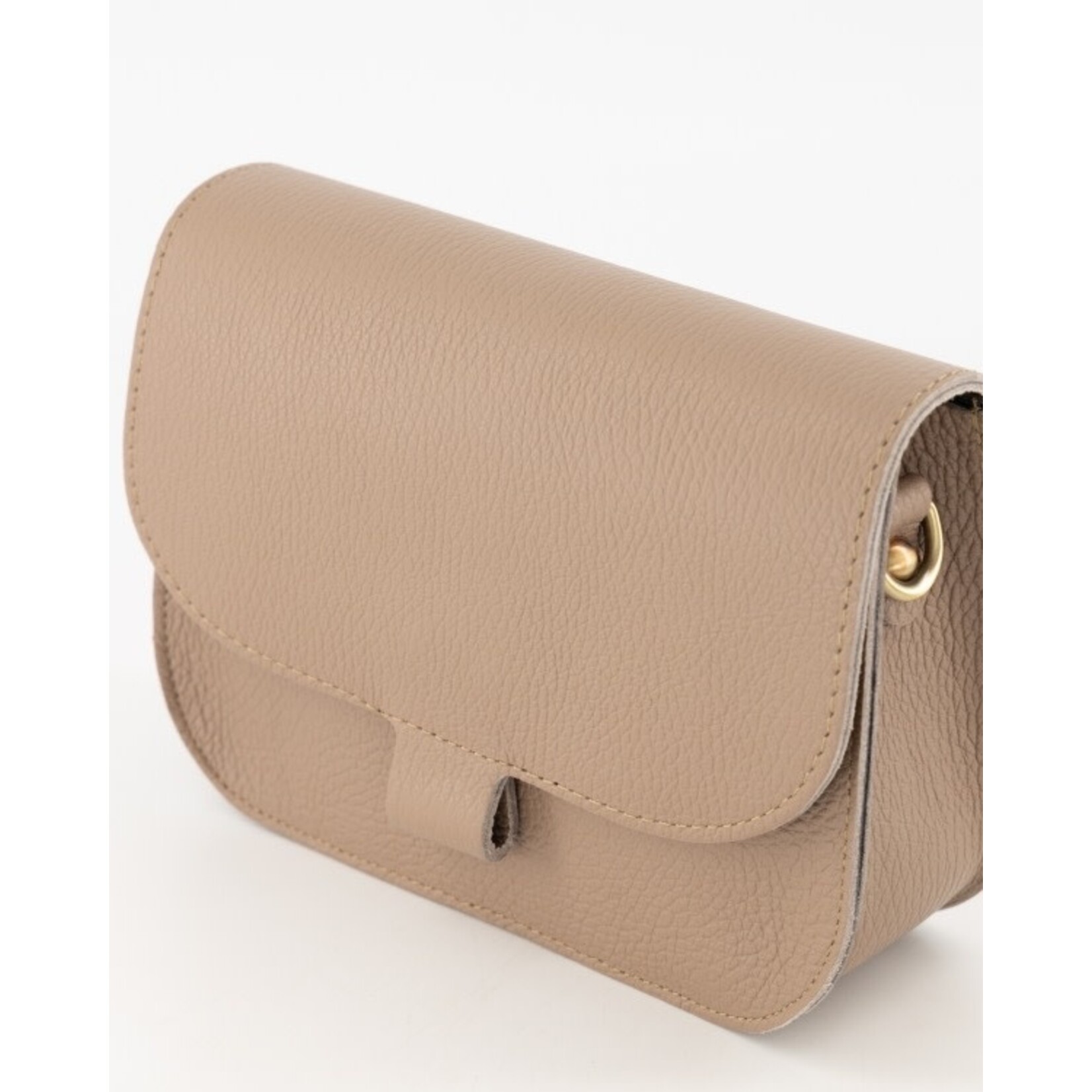 Leren tas Flora taupe