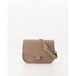 Leren tas Flora taupe