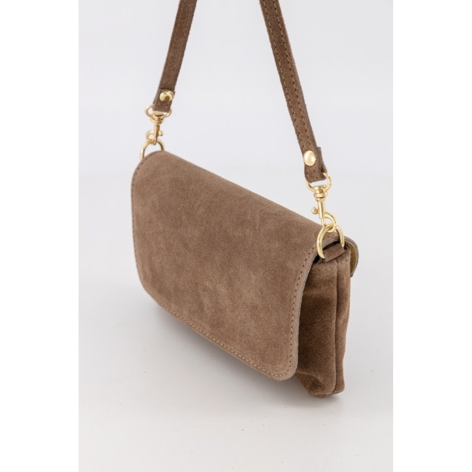 Suede tas Lara taupe