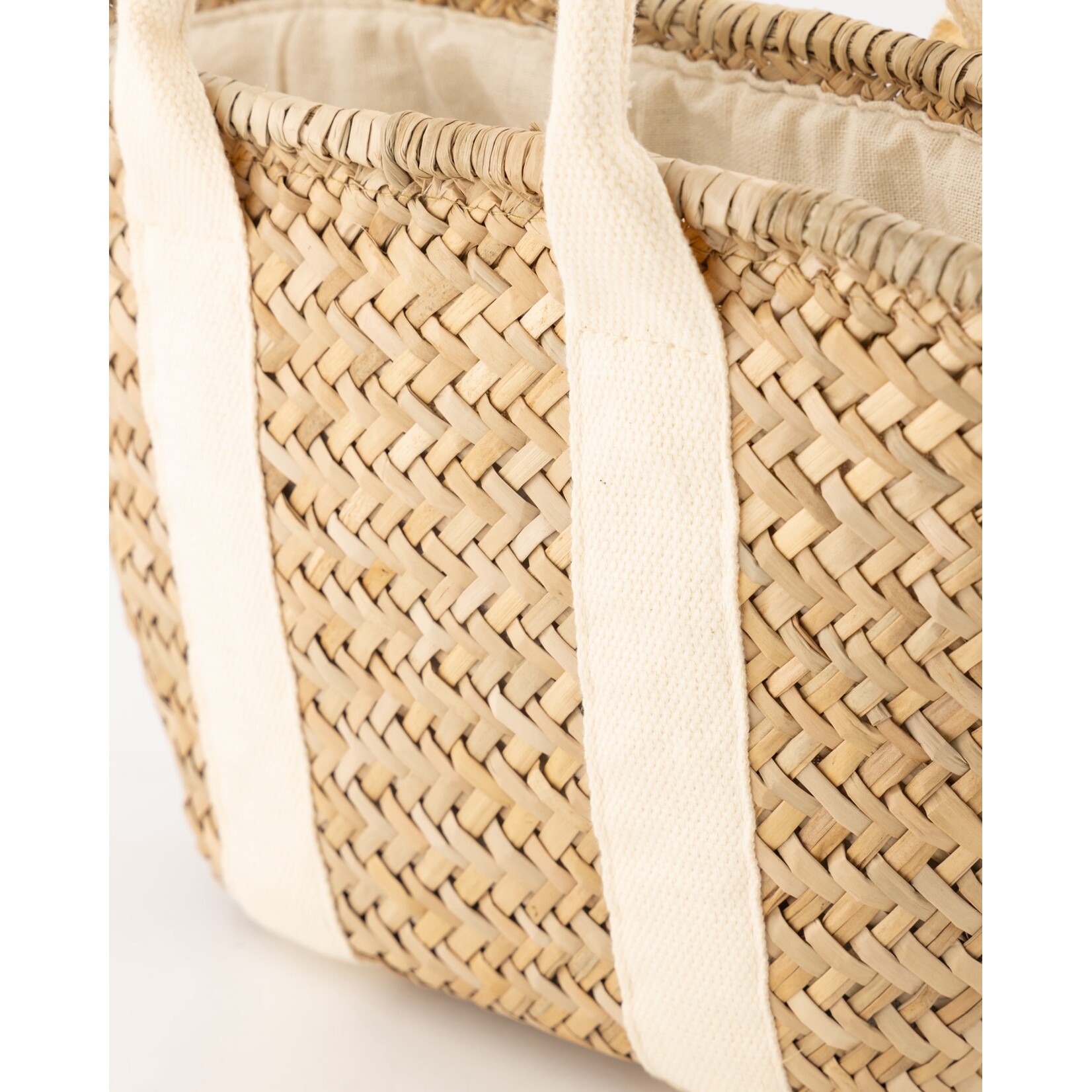 Raffia mini shopper ecru