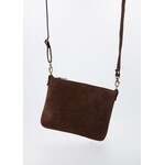 Suede Crossbody tas Ariel Donker bruin