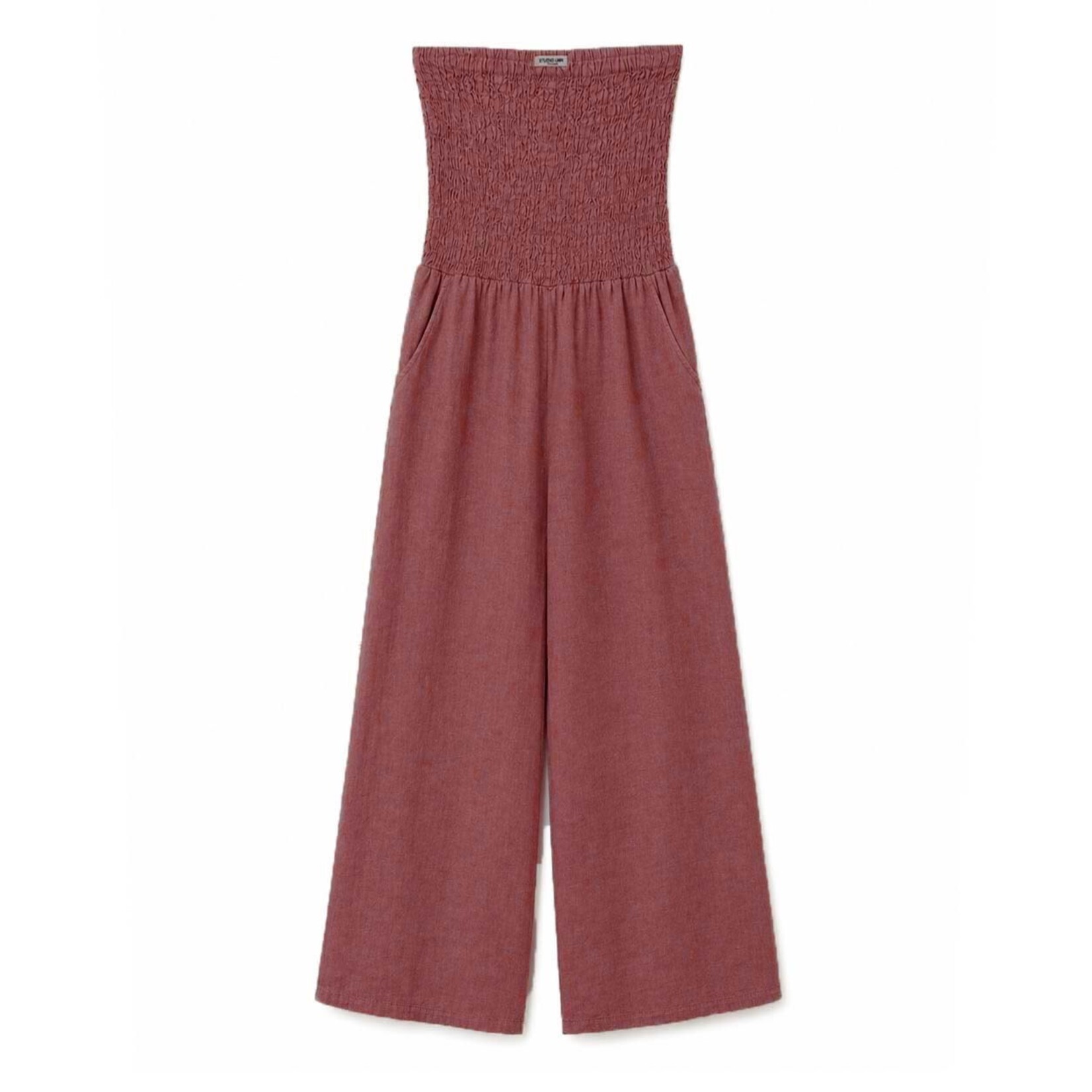 Jumpsuit linnen Sara oud roze