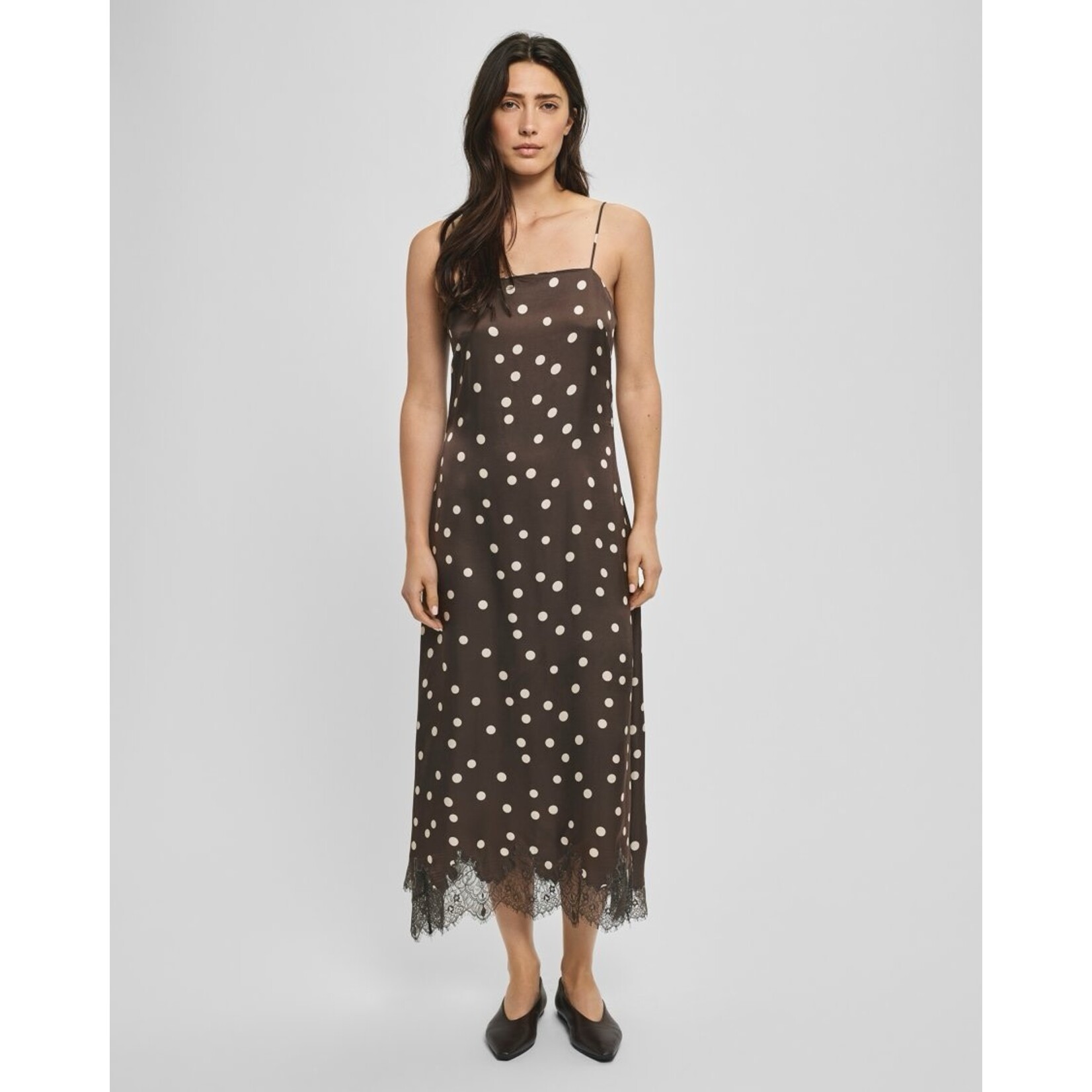 Moss Copenhagen MSCH Jionna Irida strap dress bruin dot