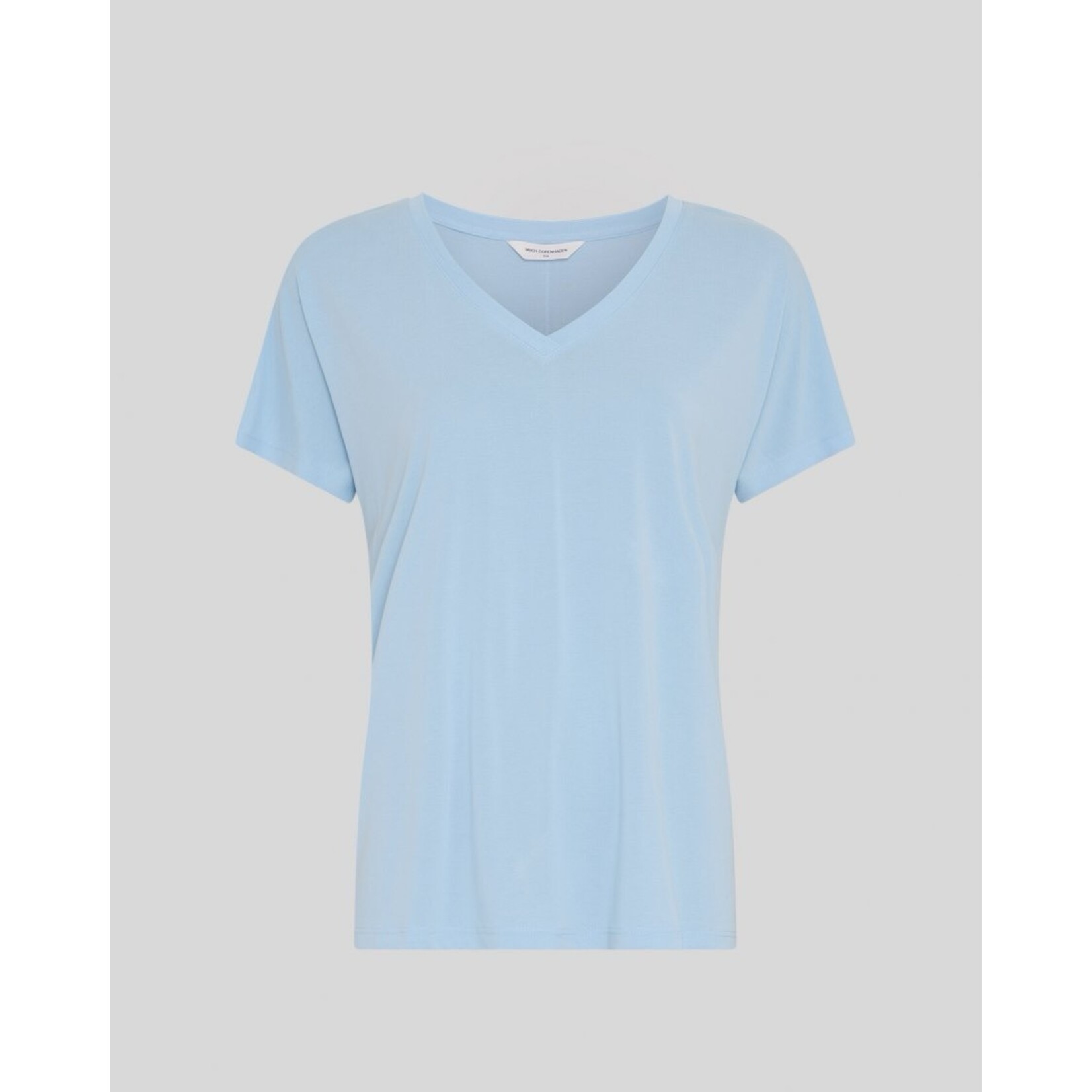 MSCH Moss Copenhagen  Fenya Modal V-neck Tee licht blauw