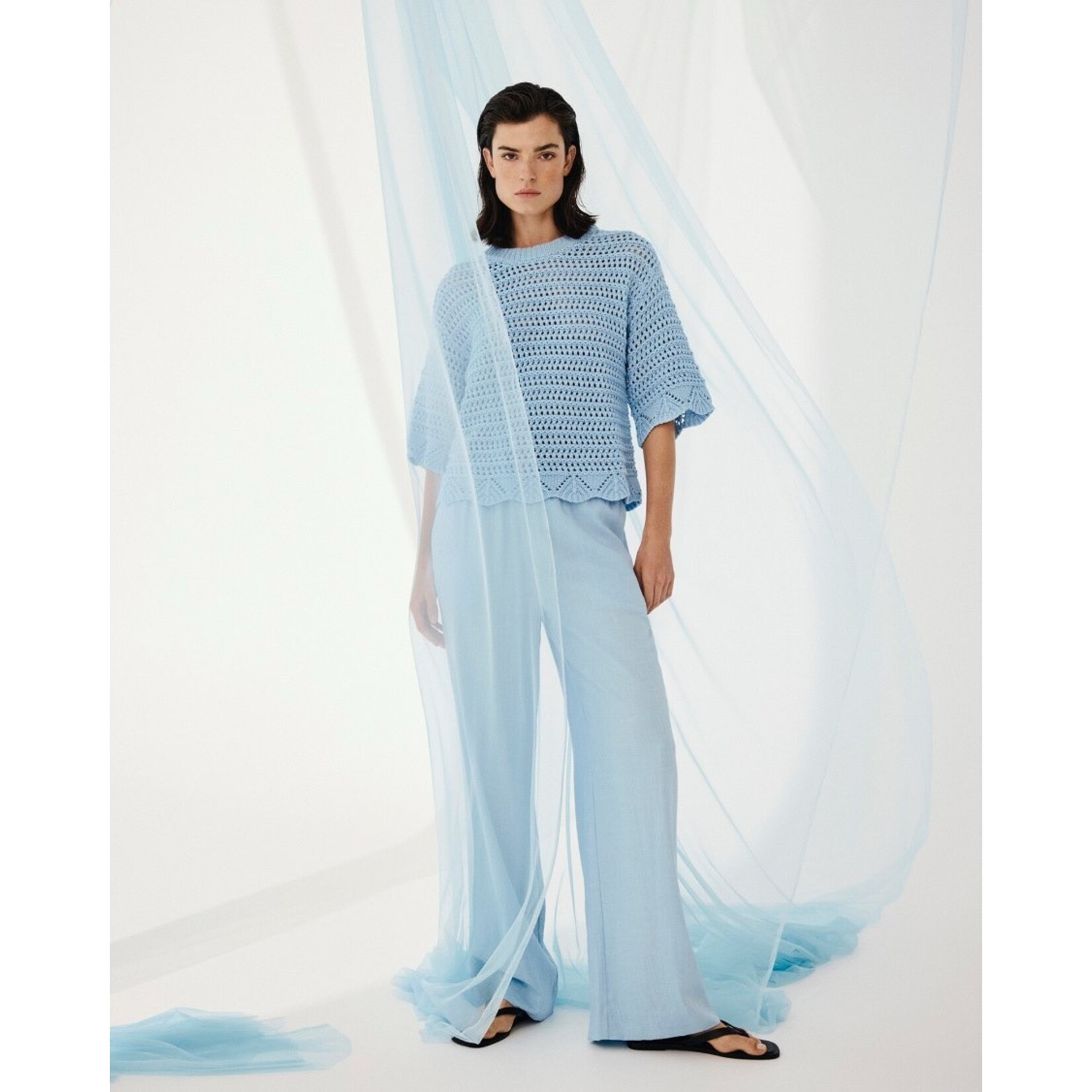Moss Copenhagen MSCH Daria broek licht blauw