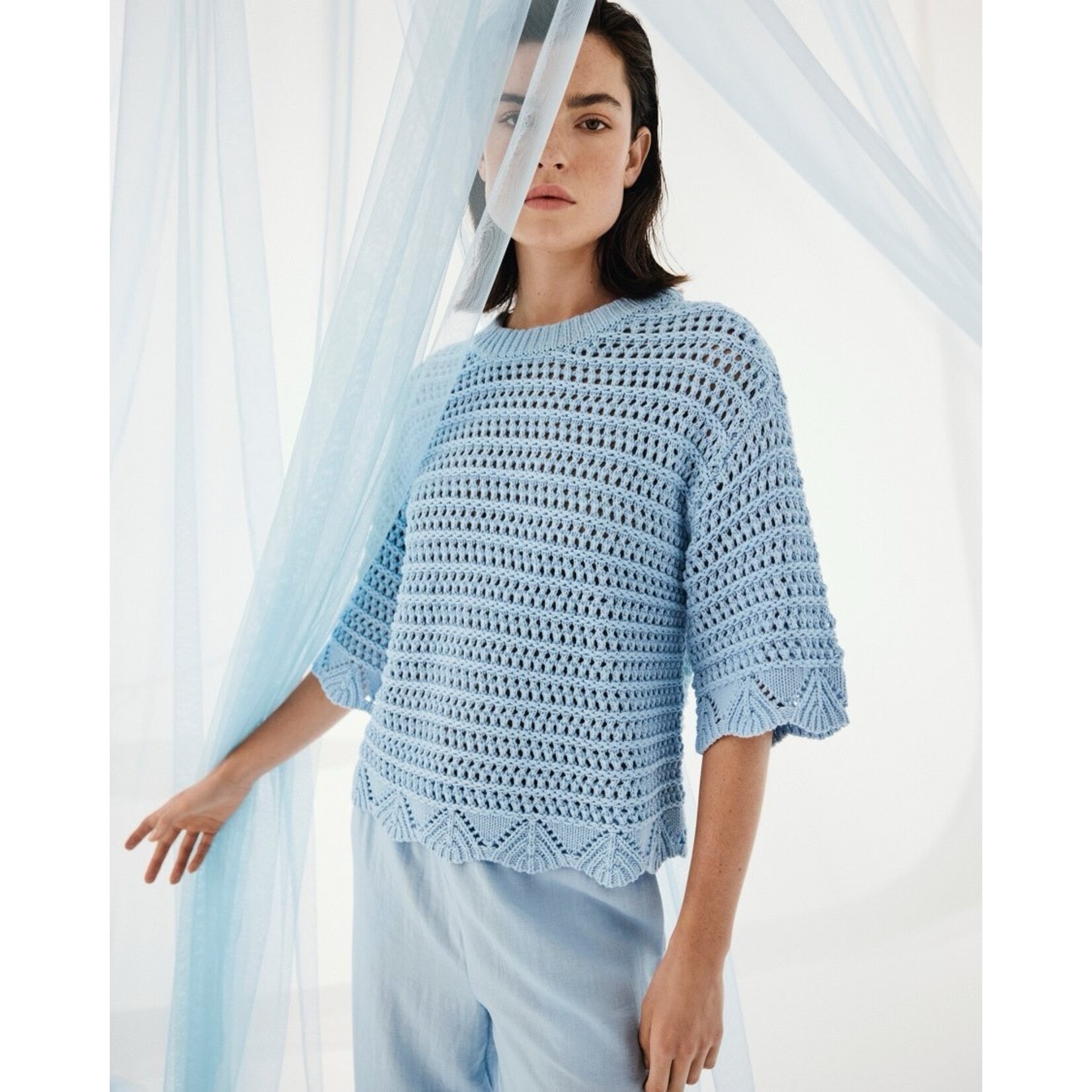 Moss Copenhagen MSCH Tabitha Fairyn 2/4 pullover licht blauw