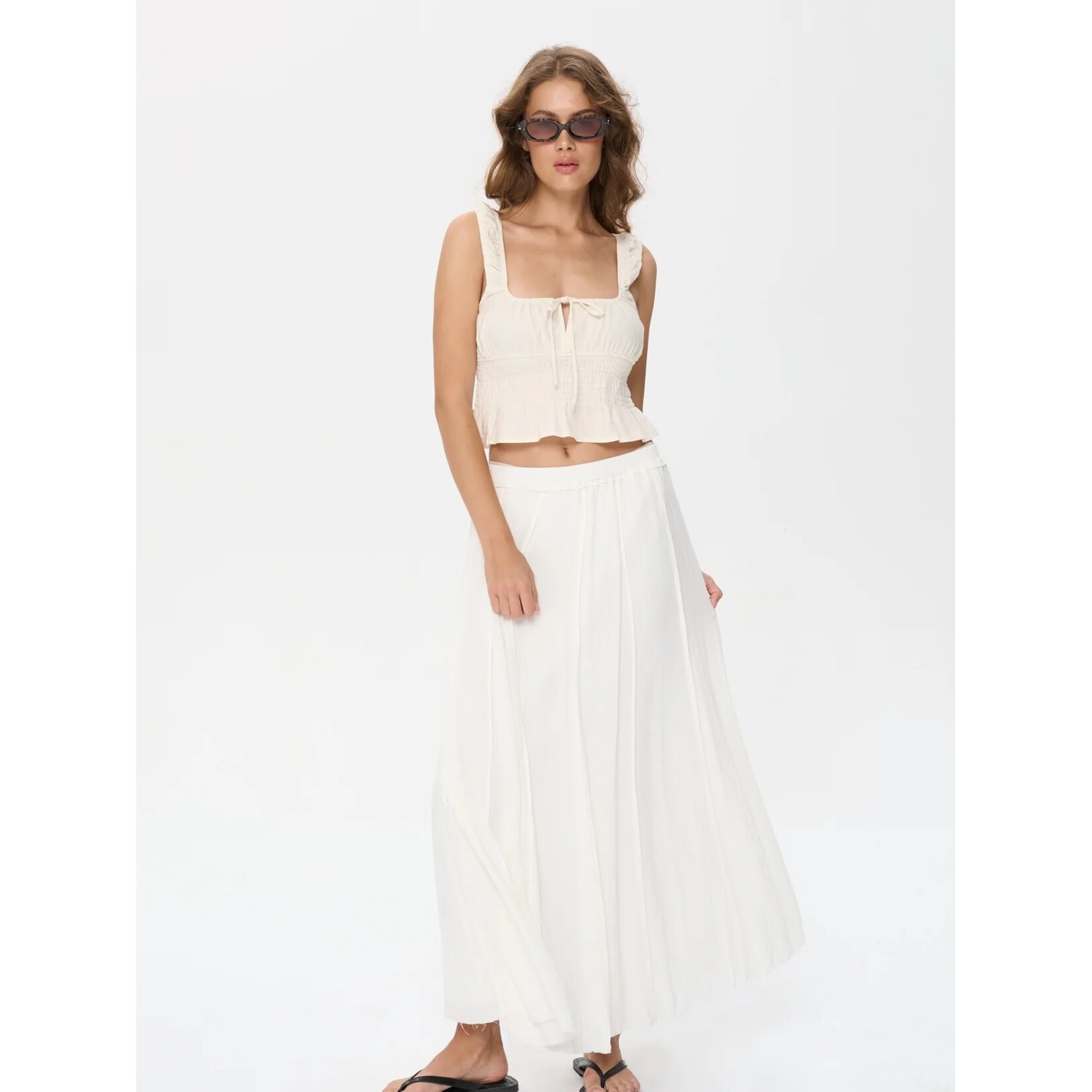 24Colours 24Colours maxi skirt Dani ecru