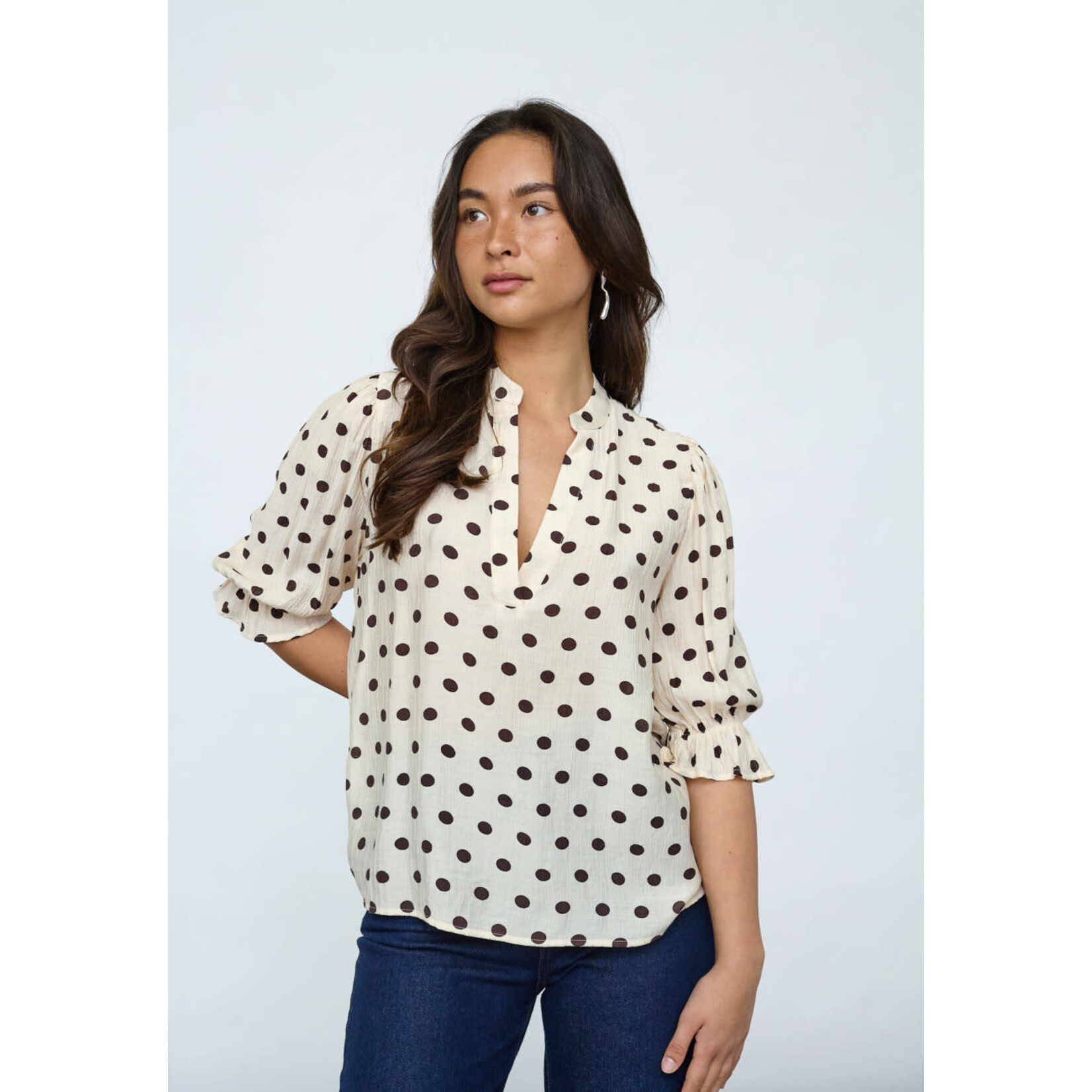 Sisters Point Venny blouse bruin dot