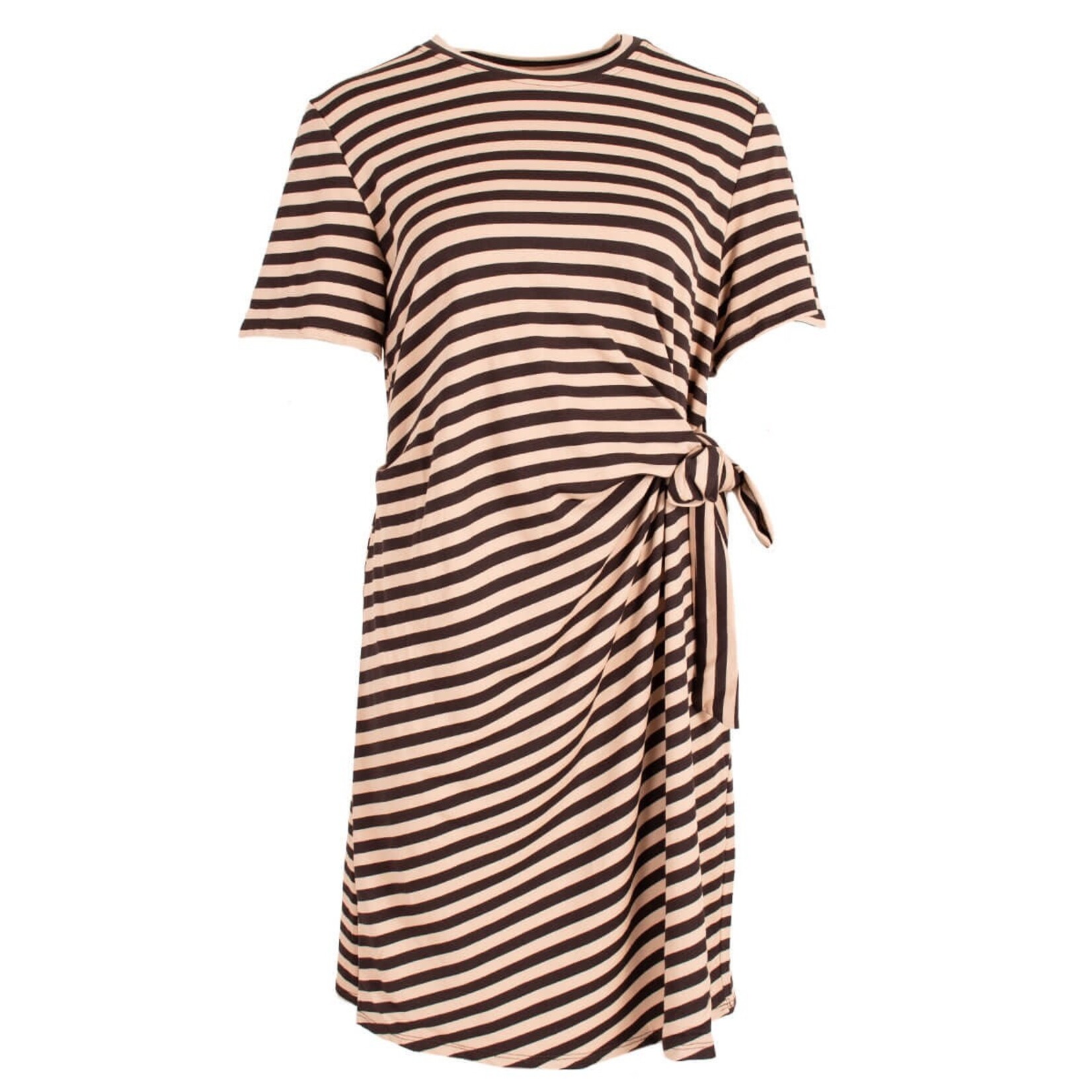 T-shirt jurk Floor streep bruin
