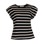 T-shirt streep Loes zwart