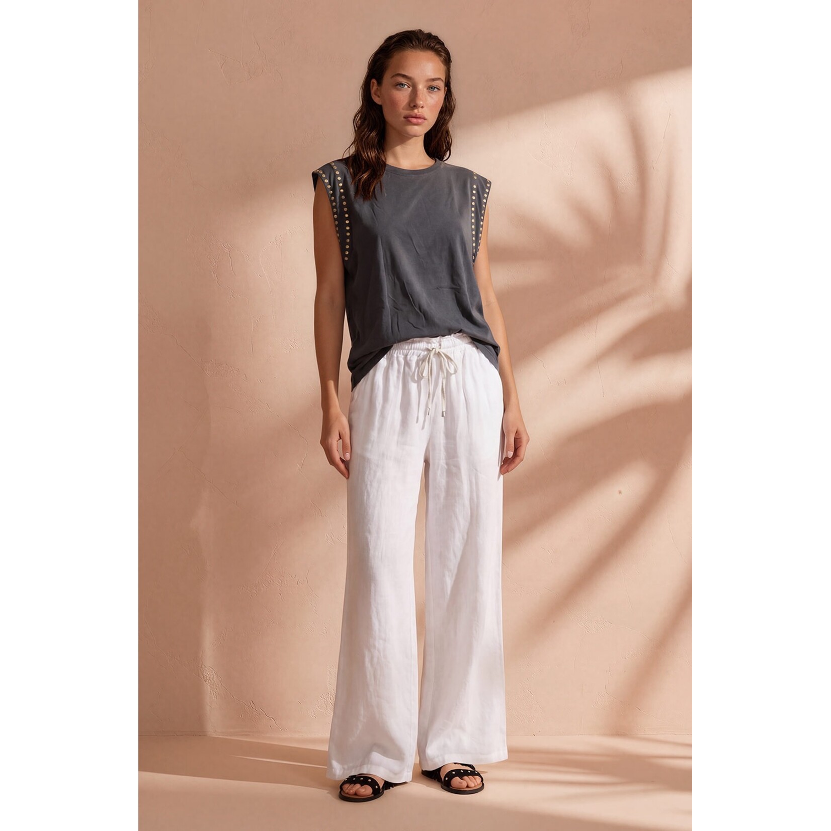 T-shirt Ashley studs antraciet