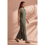 Lange jurk Ashley army groen